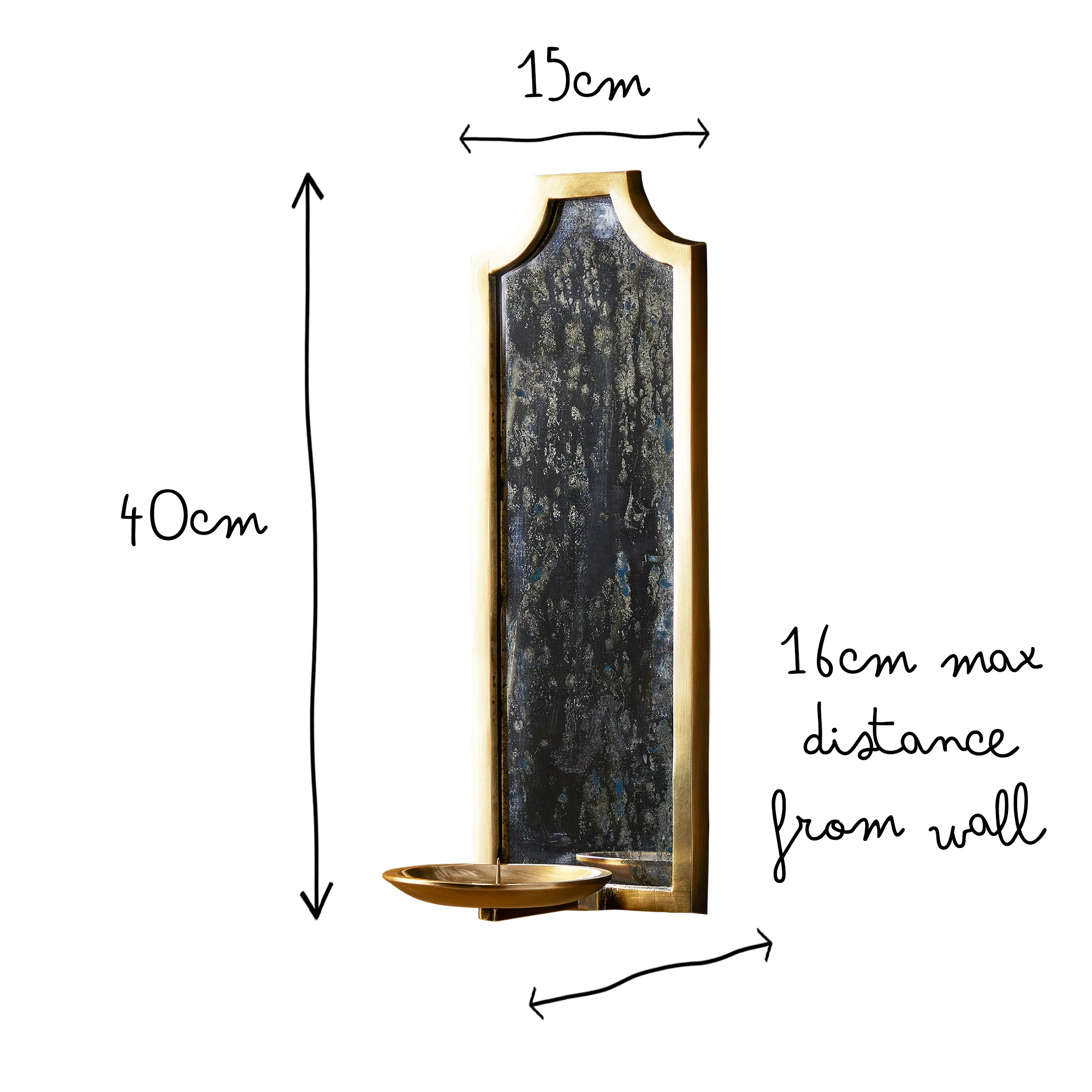 Kite wall mounted candle holder in antiqued brass - Image 10