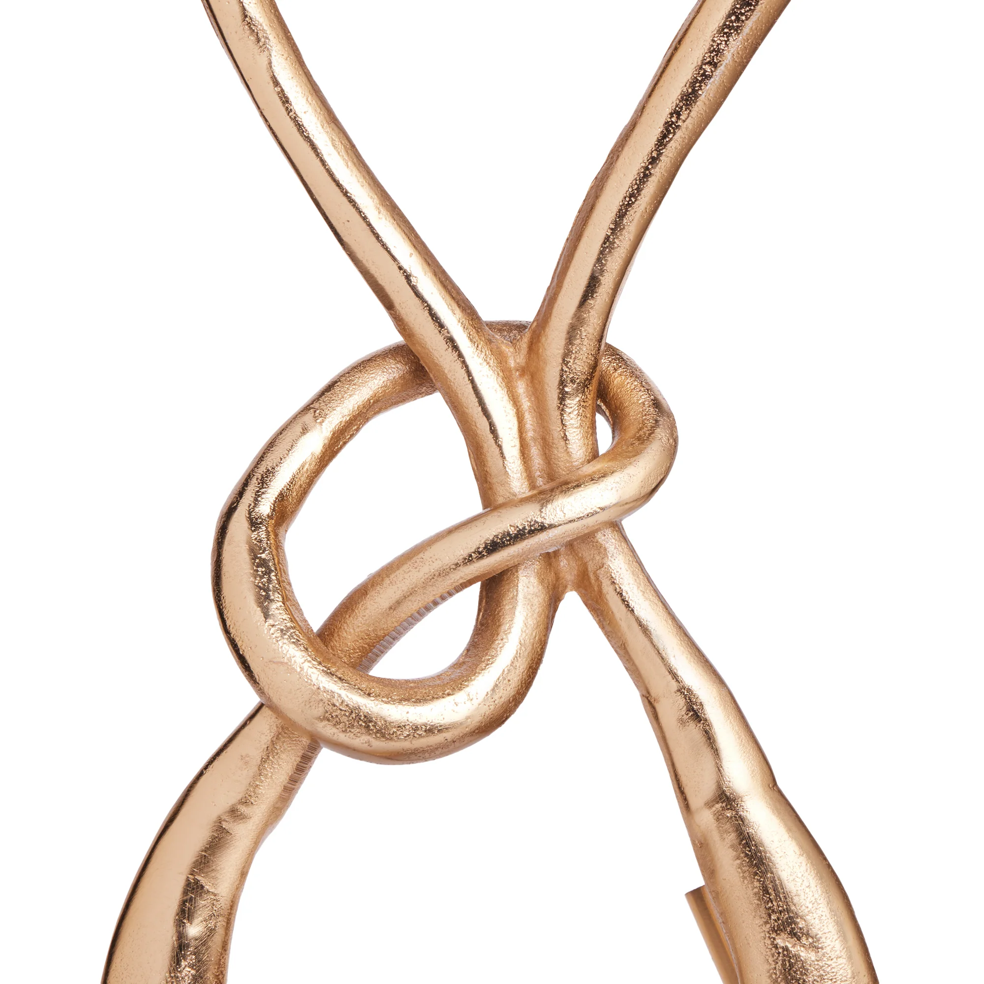 Knotty sculptural table lamp in gold and white marble - Image 3