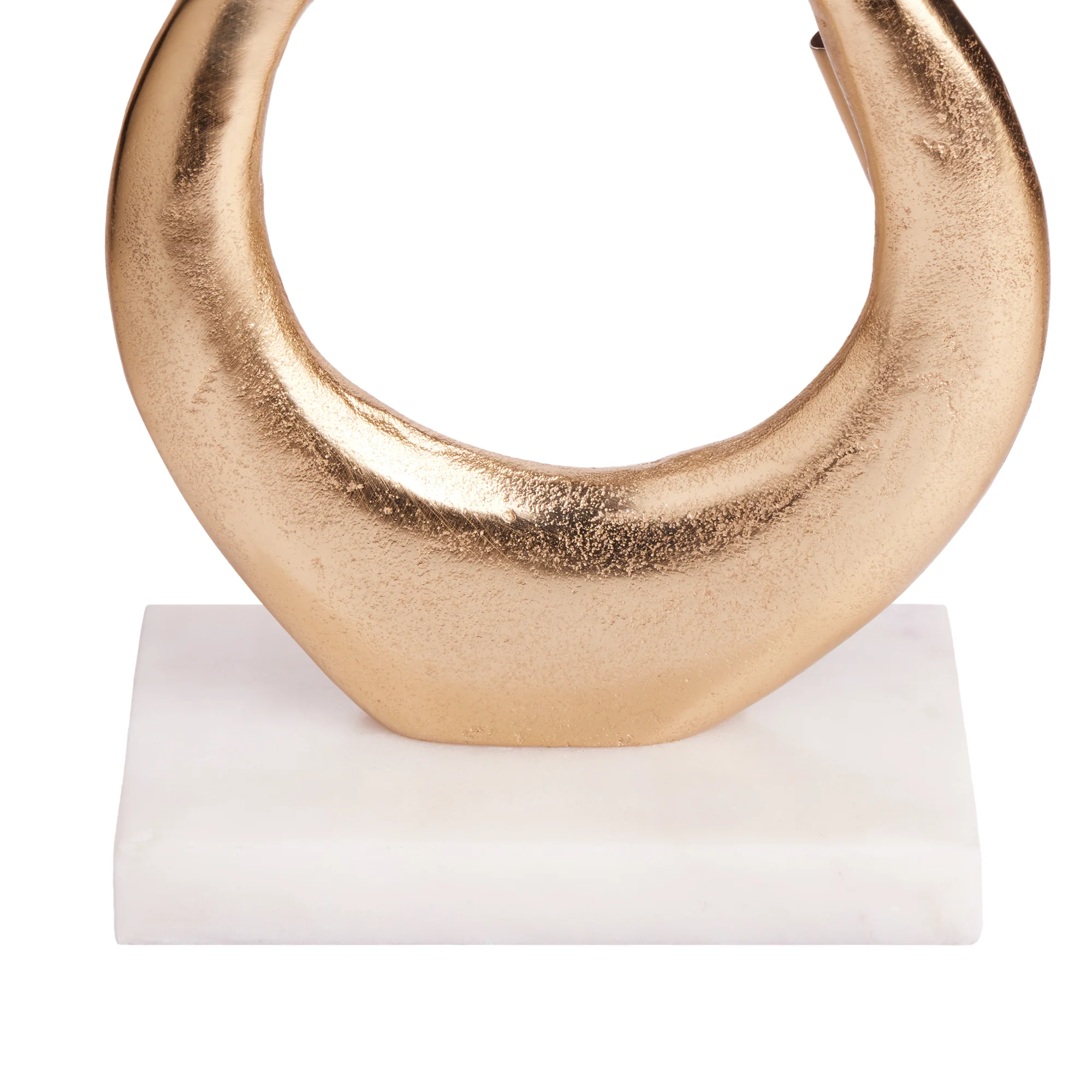 Knotty sculptural table lamp in gold and white marble - Image 4