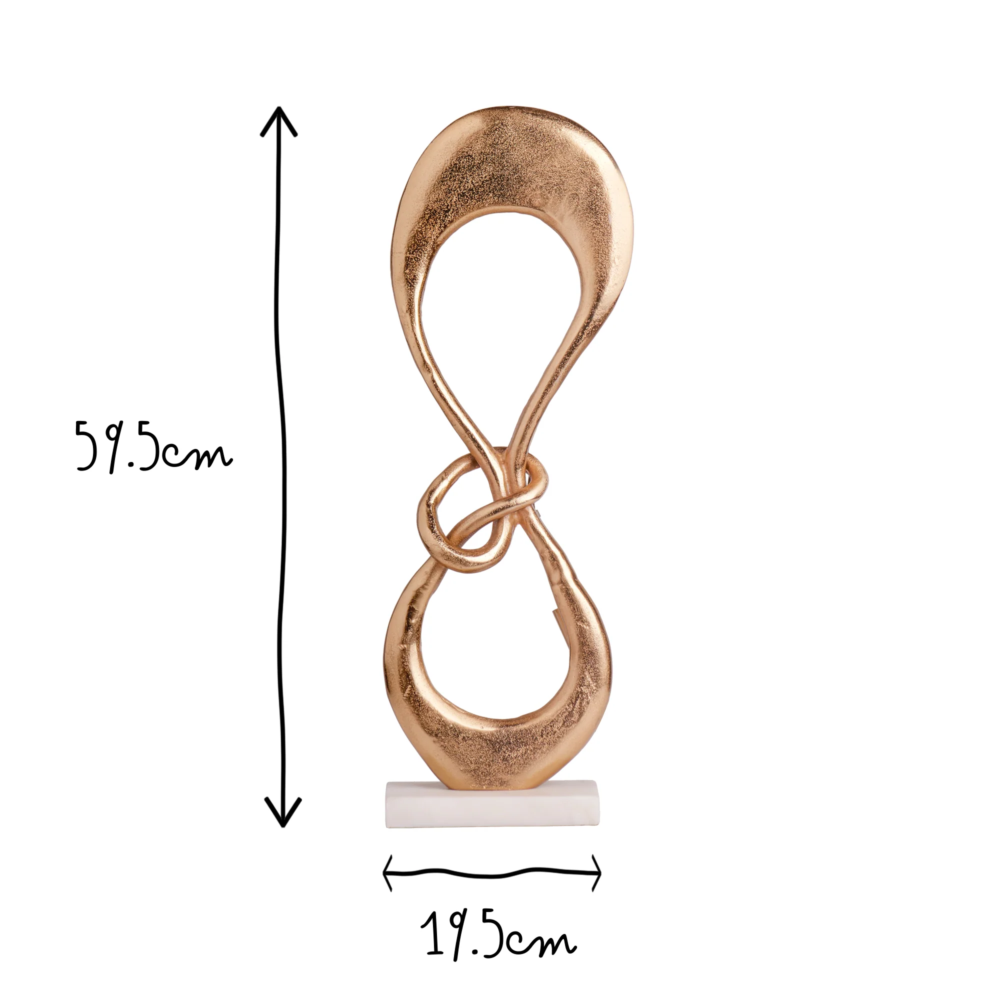 Knotty sculptural table lamp in gold and white marble - Image 8