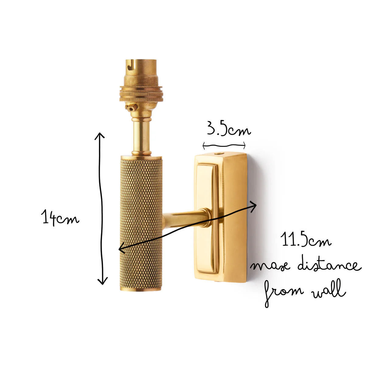 Knurloid Wall Fitting in Brass - Image 7