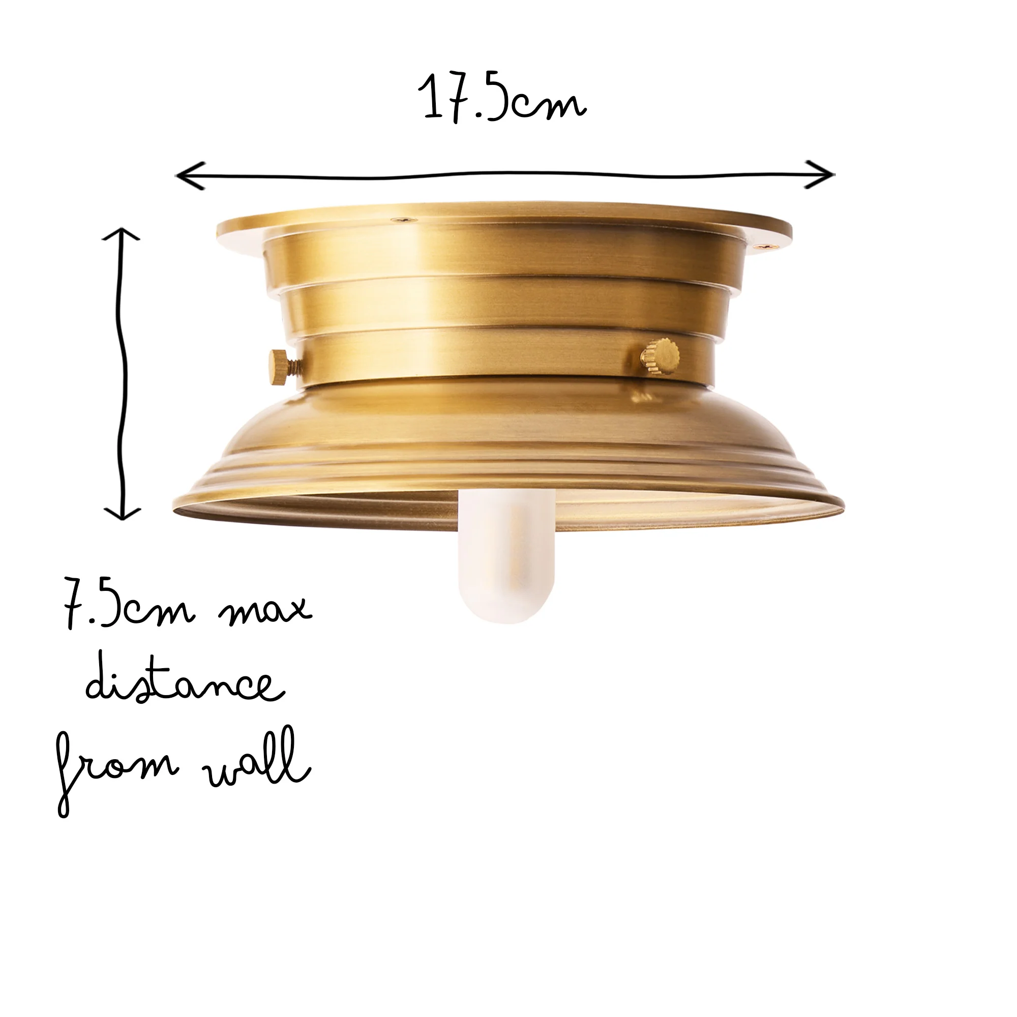 larger Barrow IP44 flush ceiling light in antiqued brass - Image 5