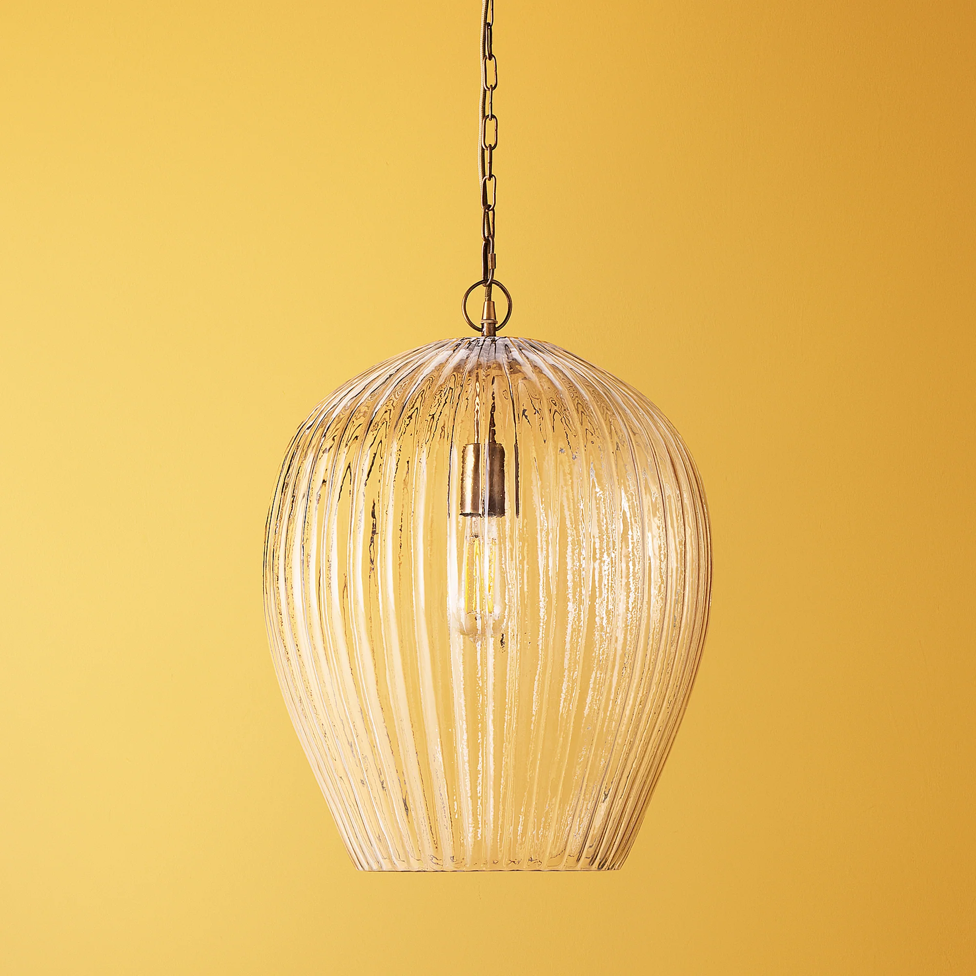 Larger Bastille pendant in clear glass