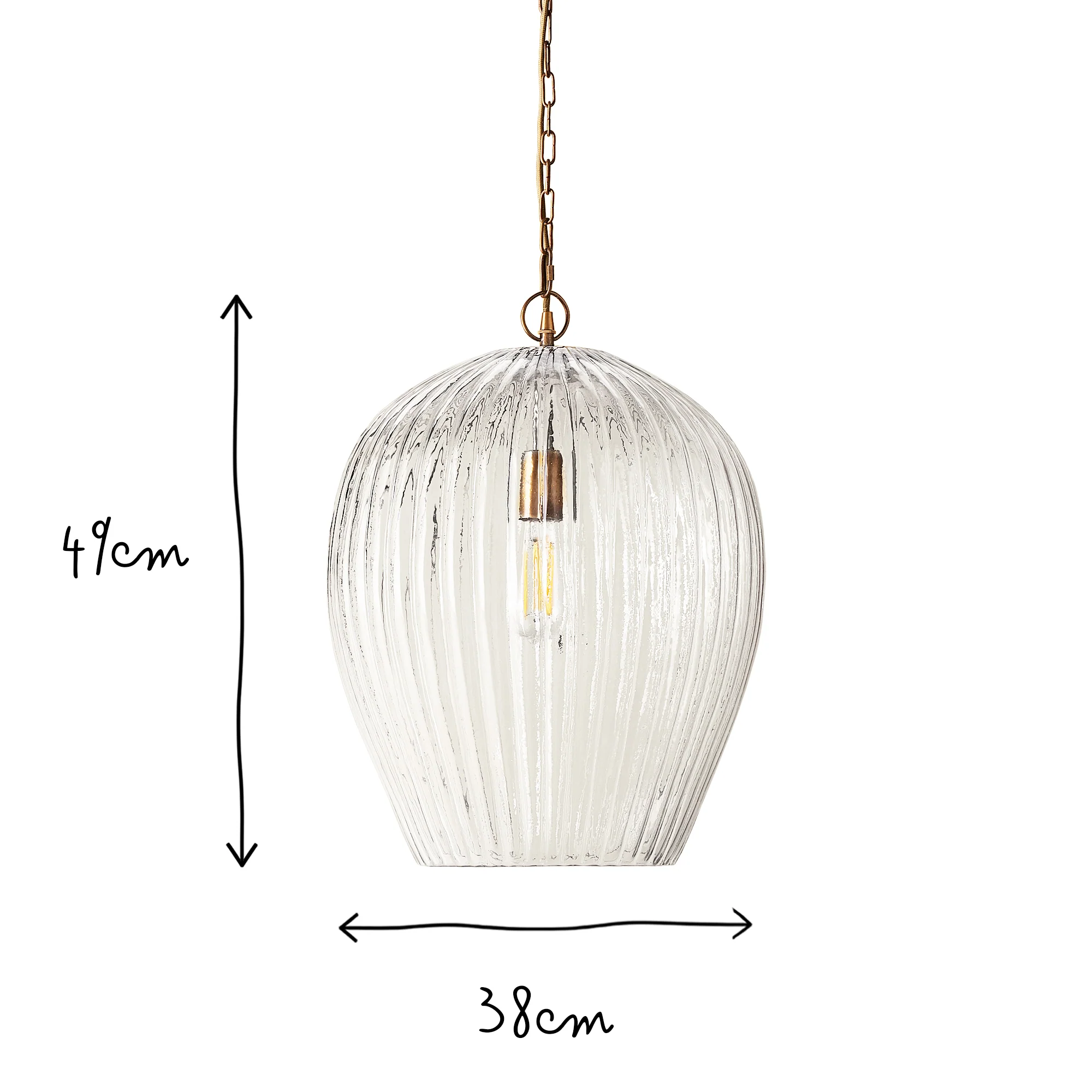 Larger Bastille pendant in clear glass - Image 11