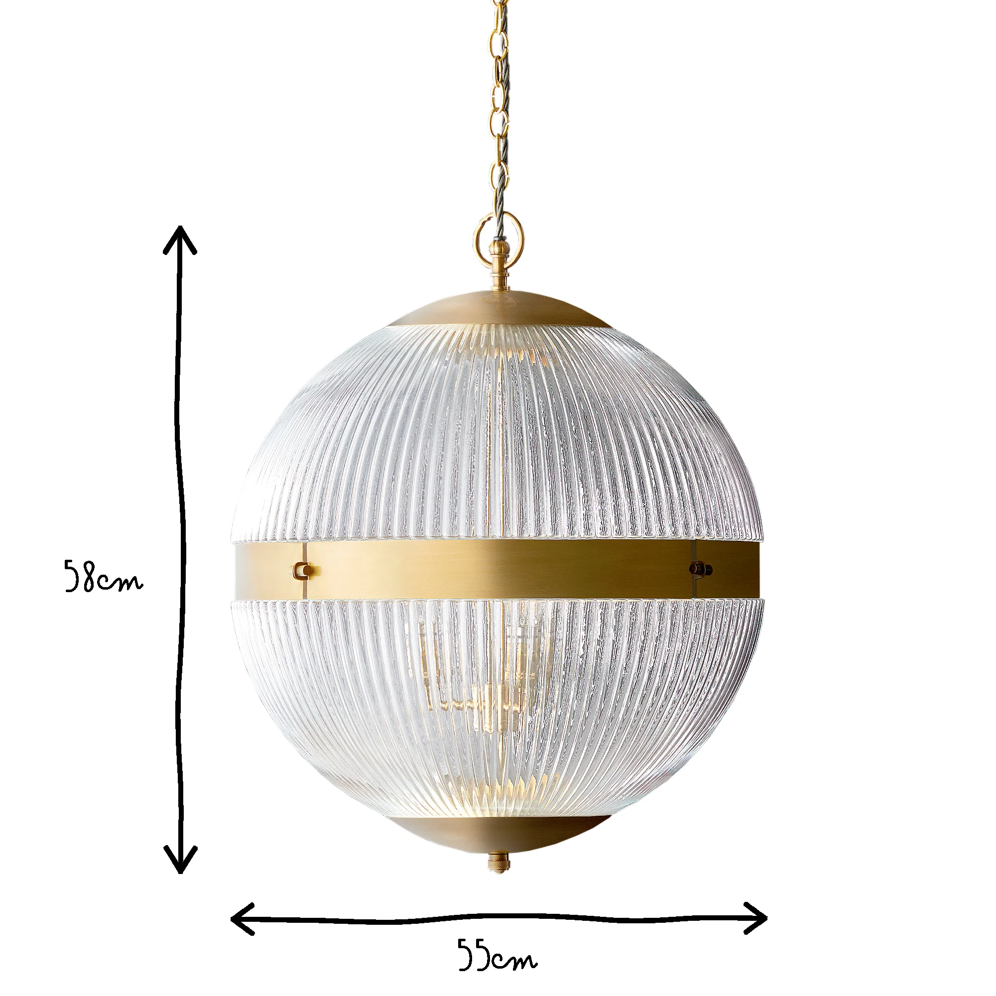 Larger belted holophane pendant light with prismatic glass - Image 15