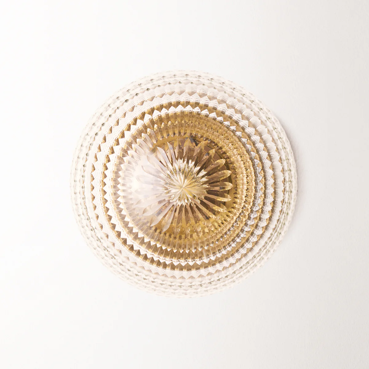 Larger Burgh IP54 wall light in cut glass and brass - Image 6