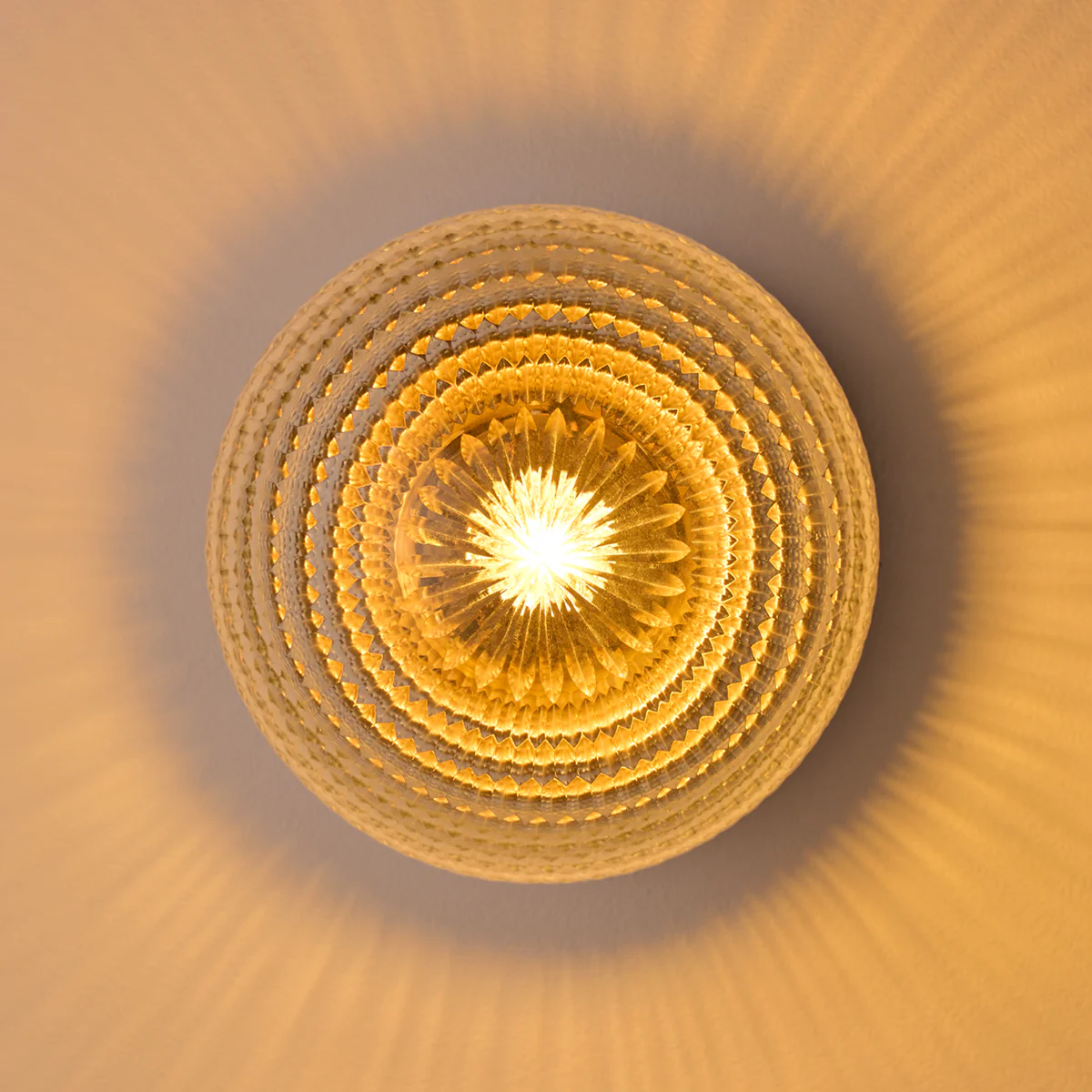 Larger Burgh IP54 wall light in cut glass and brass - Image 7