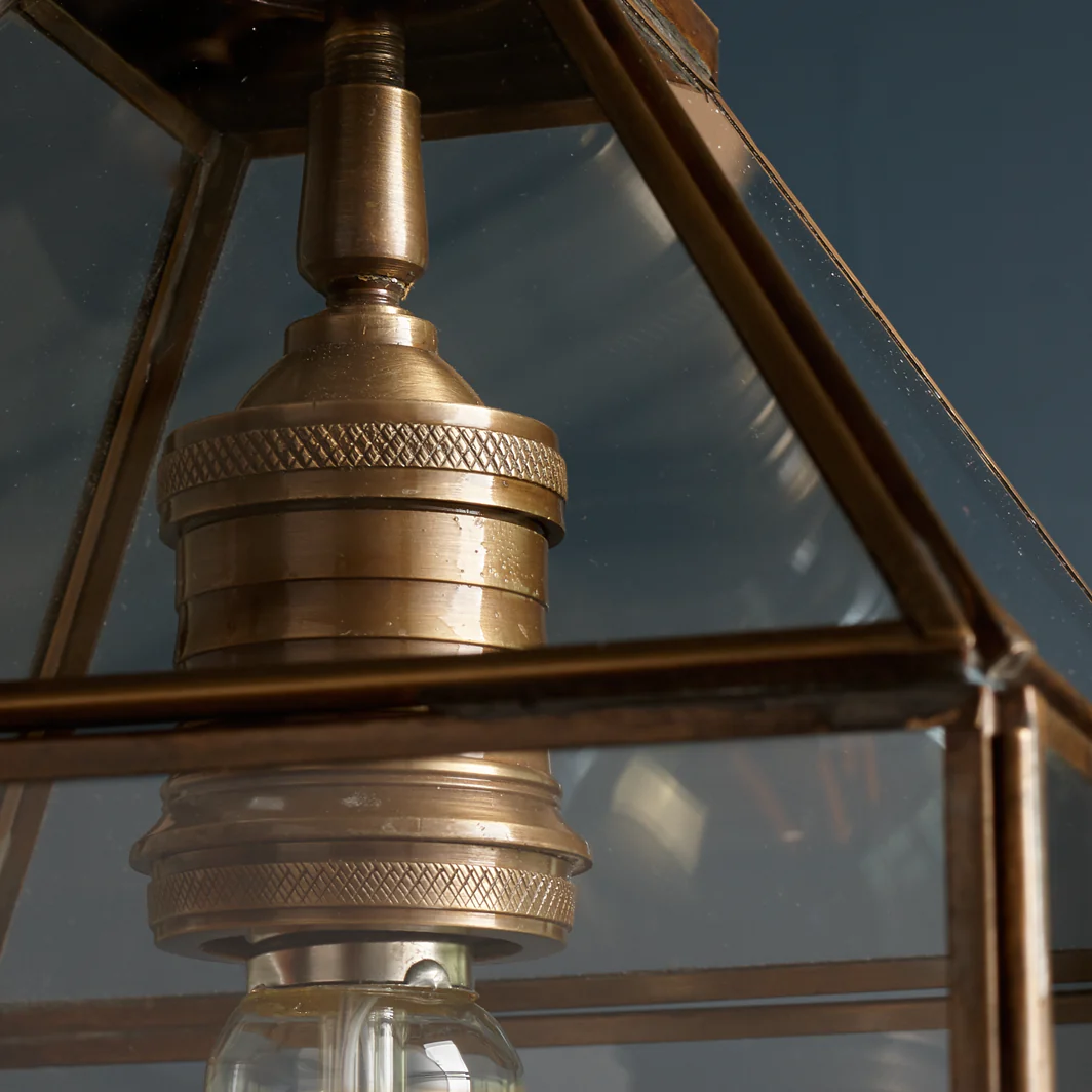 larger Carrington lantern in Antiqued brass - Image 3