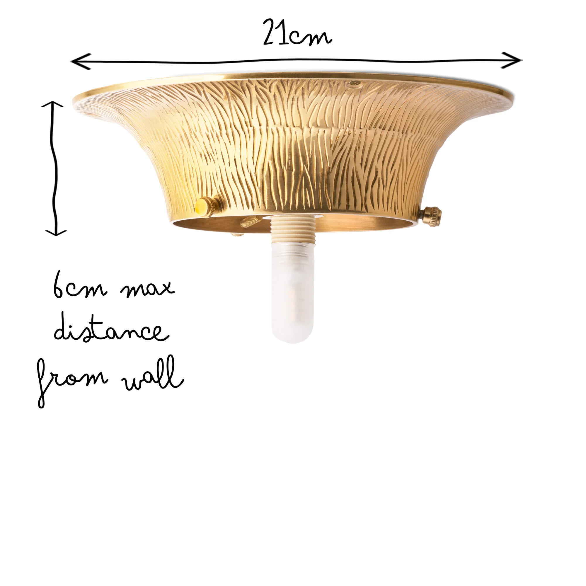 larger Cora flush ceiling light in brass - Image 5