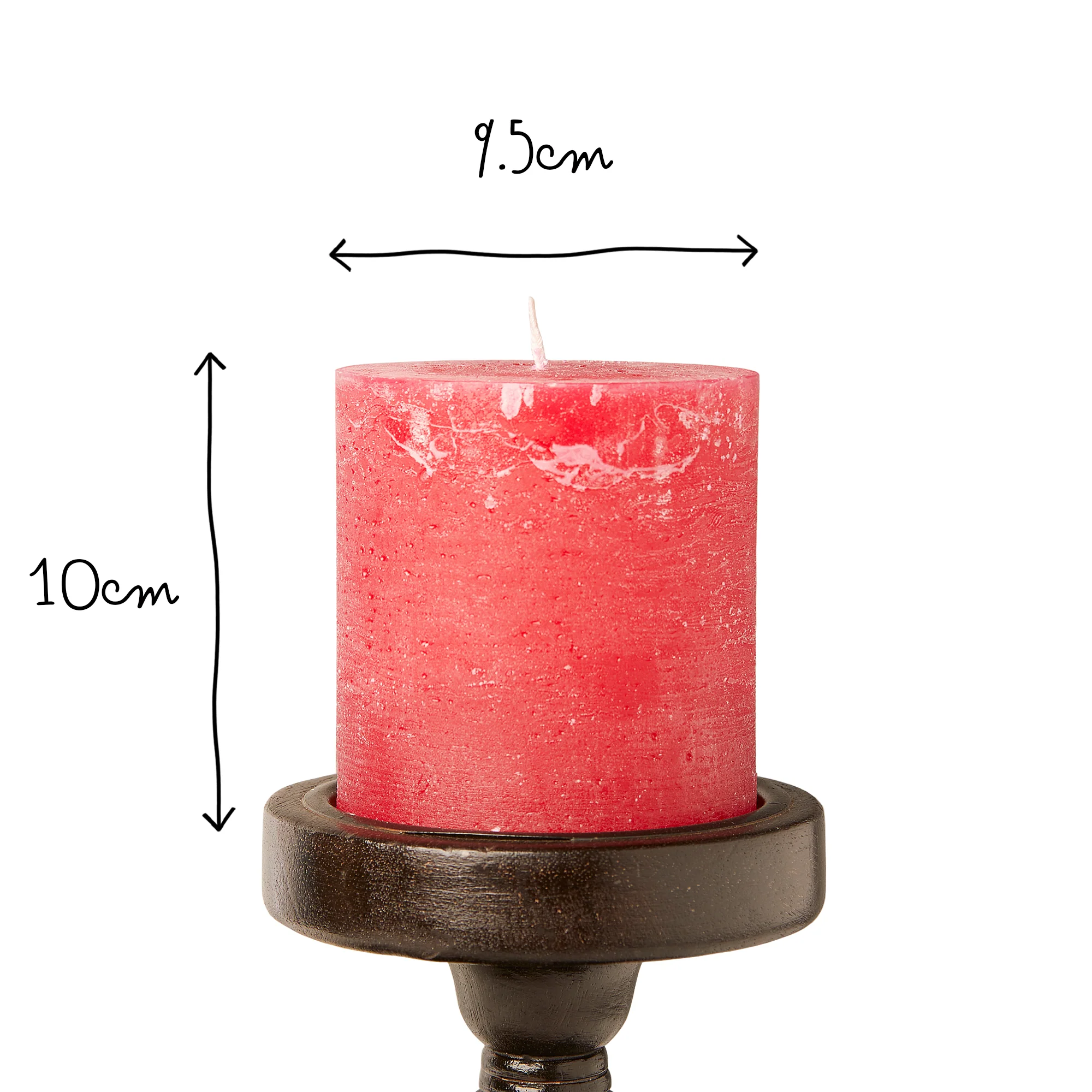 Larger Ferris pillar candle in warm red - Image 3