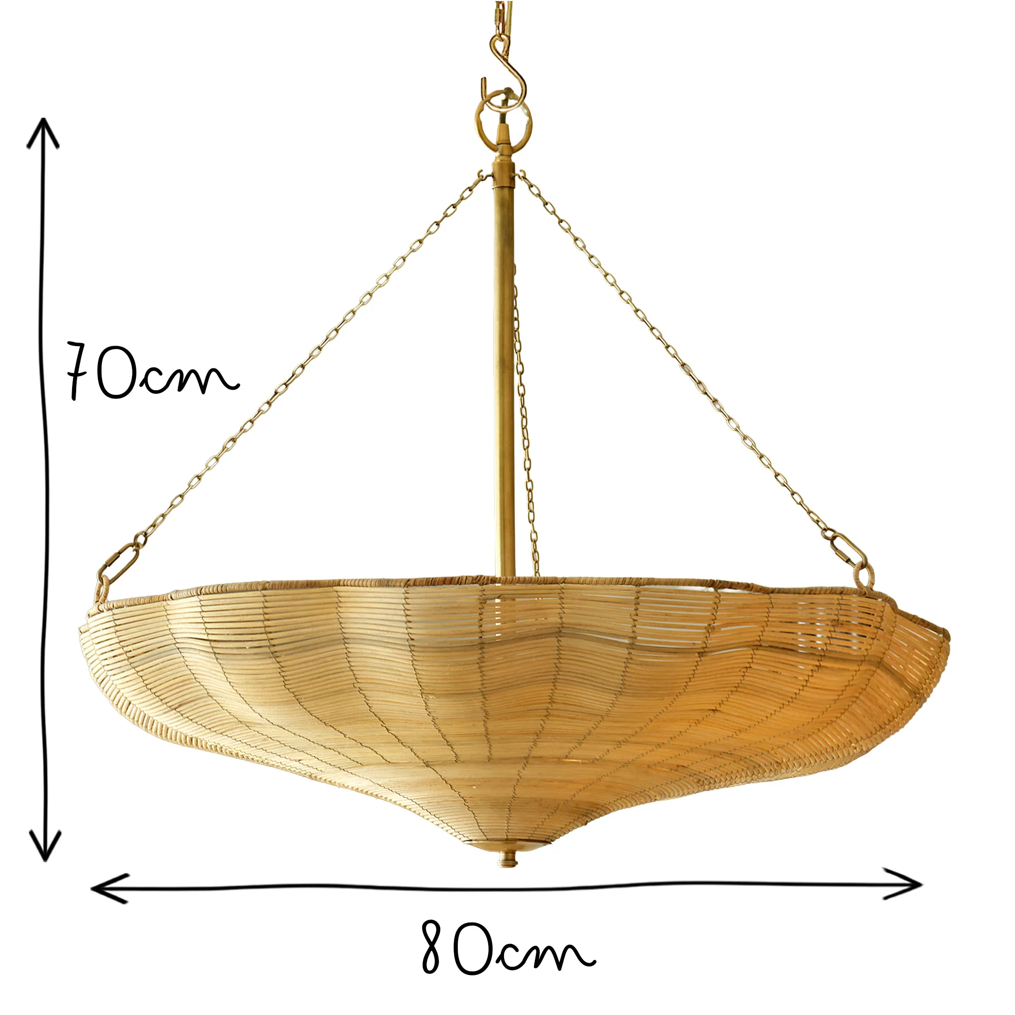 Larger Flower pendant in natural rattan - Image 11