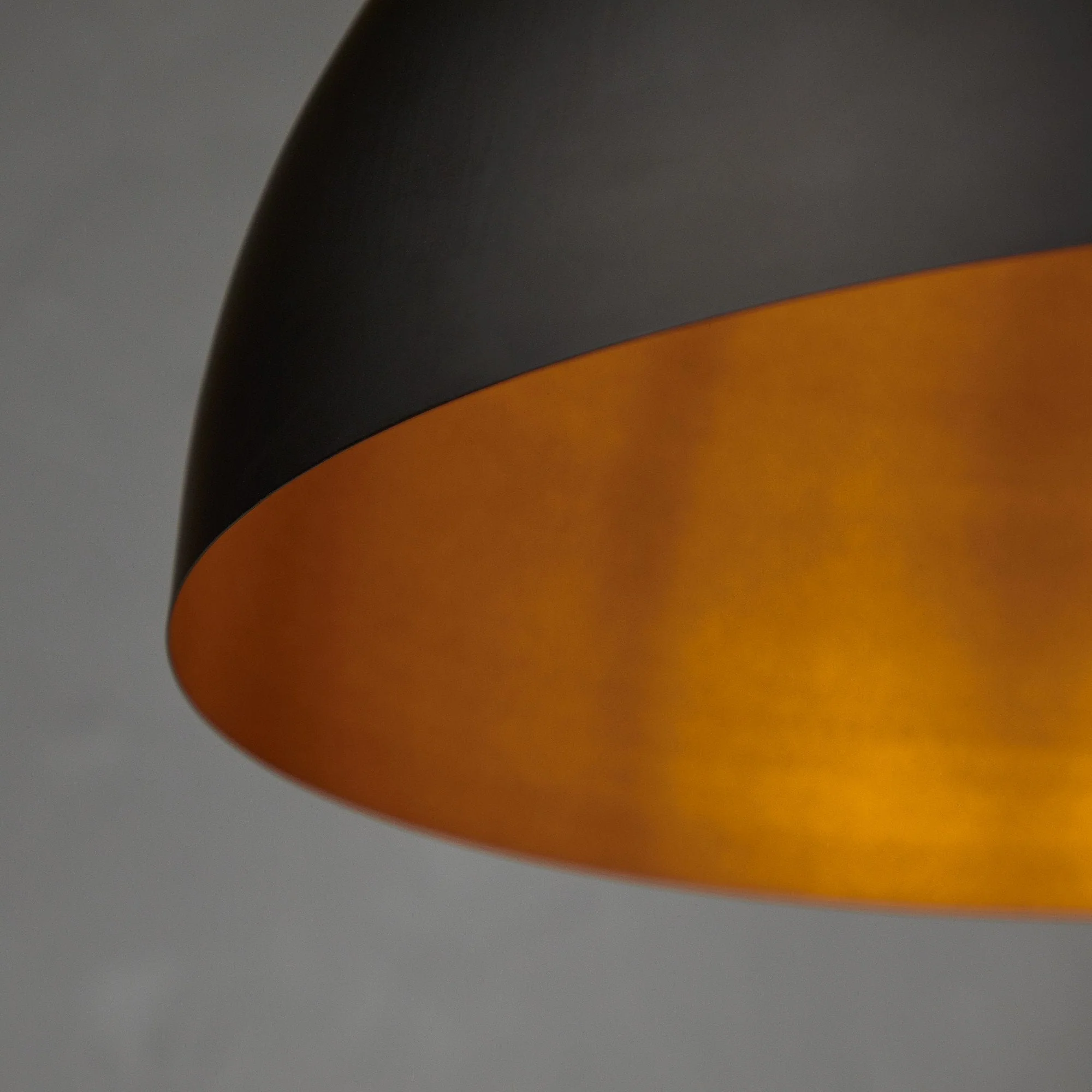 Larger Goodhew pendant in black with a gold interior - 60cms diameter - Image 4