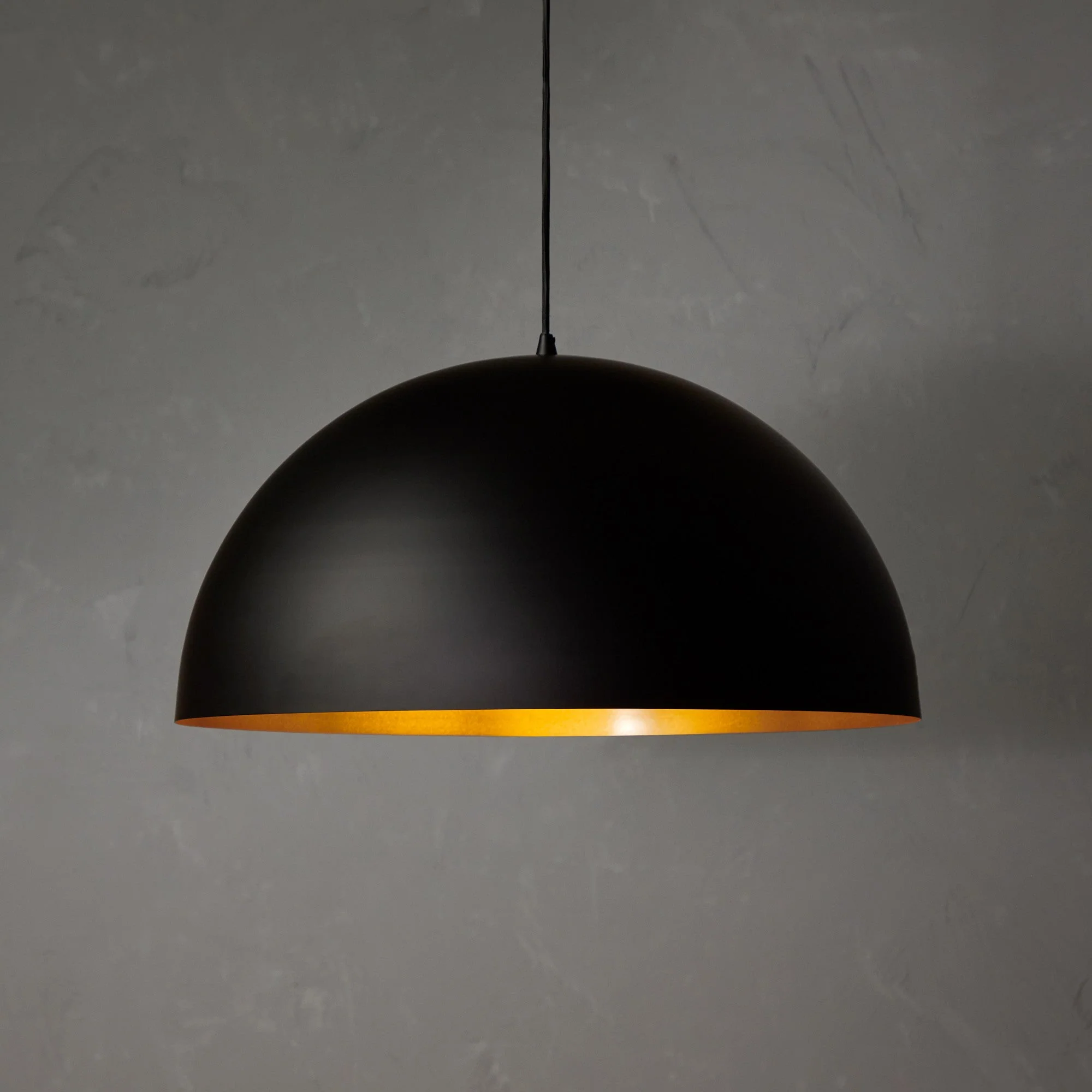 Larger Goodhew pendant in black with a gold interior - 60cms diameter - Image 5