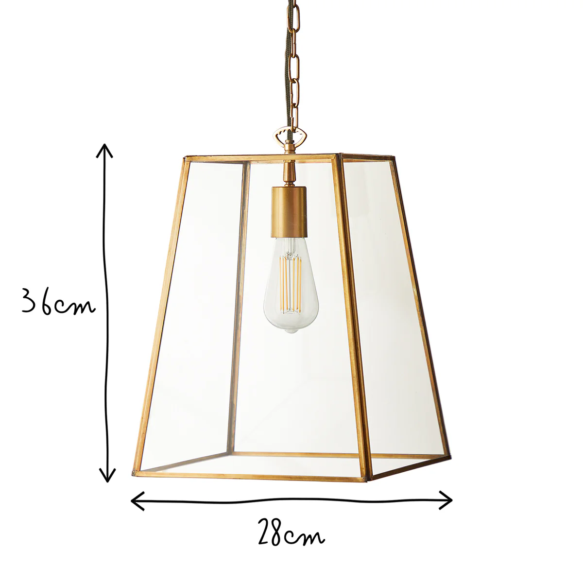 larger Luxor lantern in brass and clear glass - Image 11