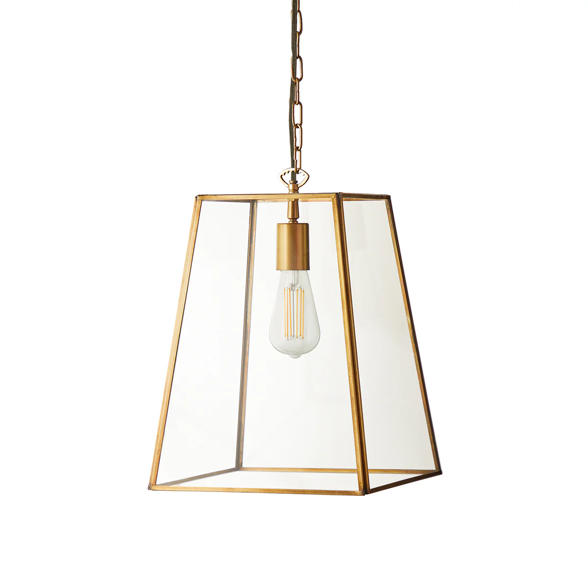 larger Luxor lantern in brass and clear glass - Image 3