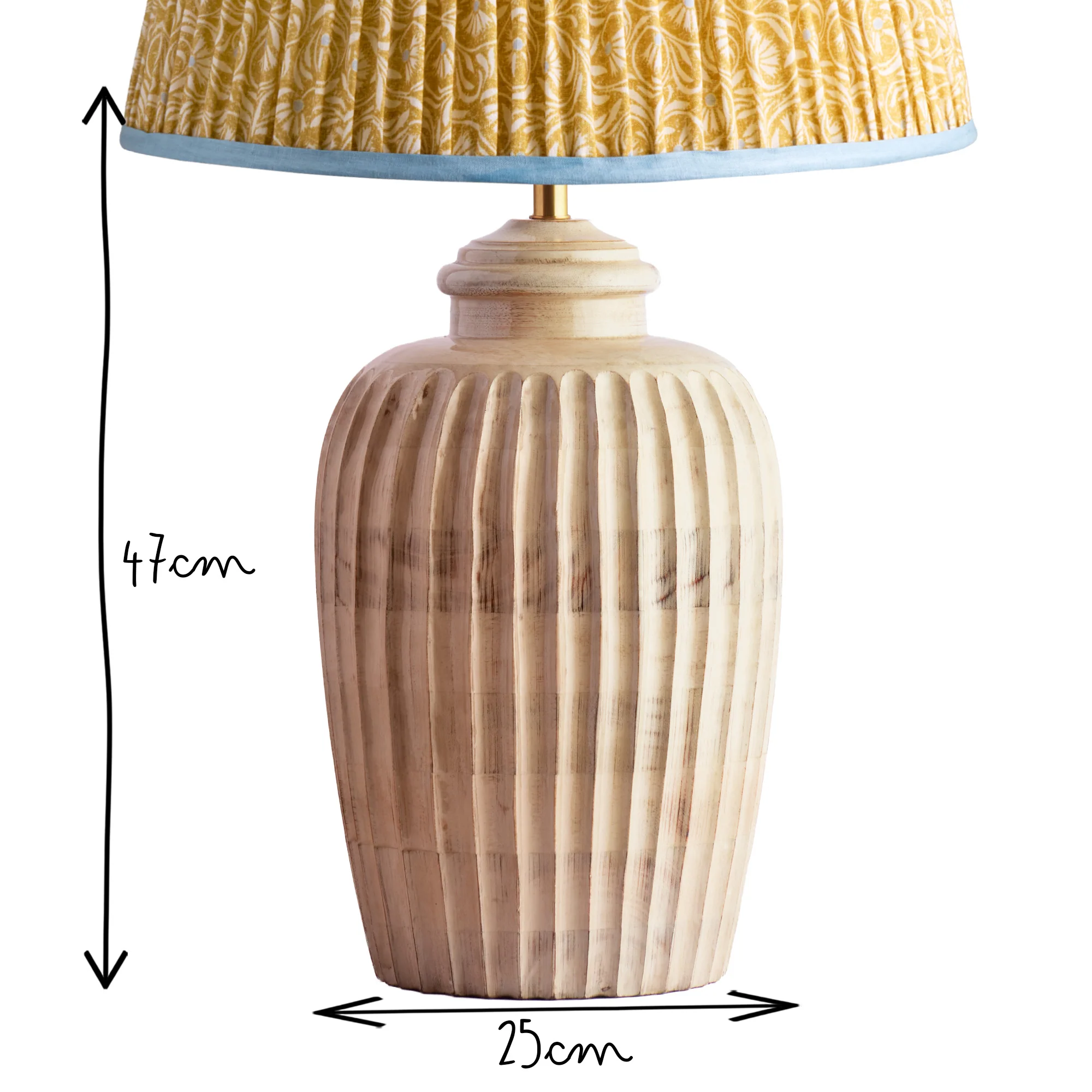 Larger Marcie table lamp in natural whitewash - Image 12