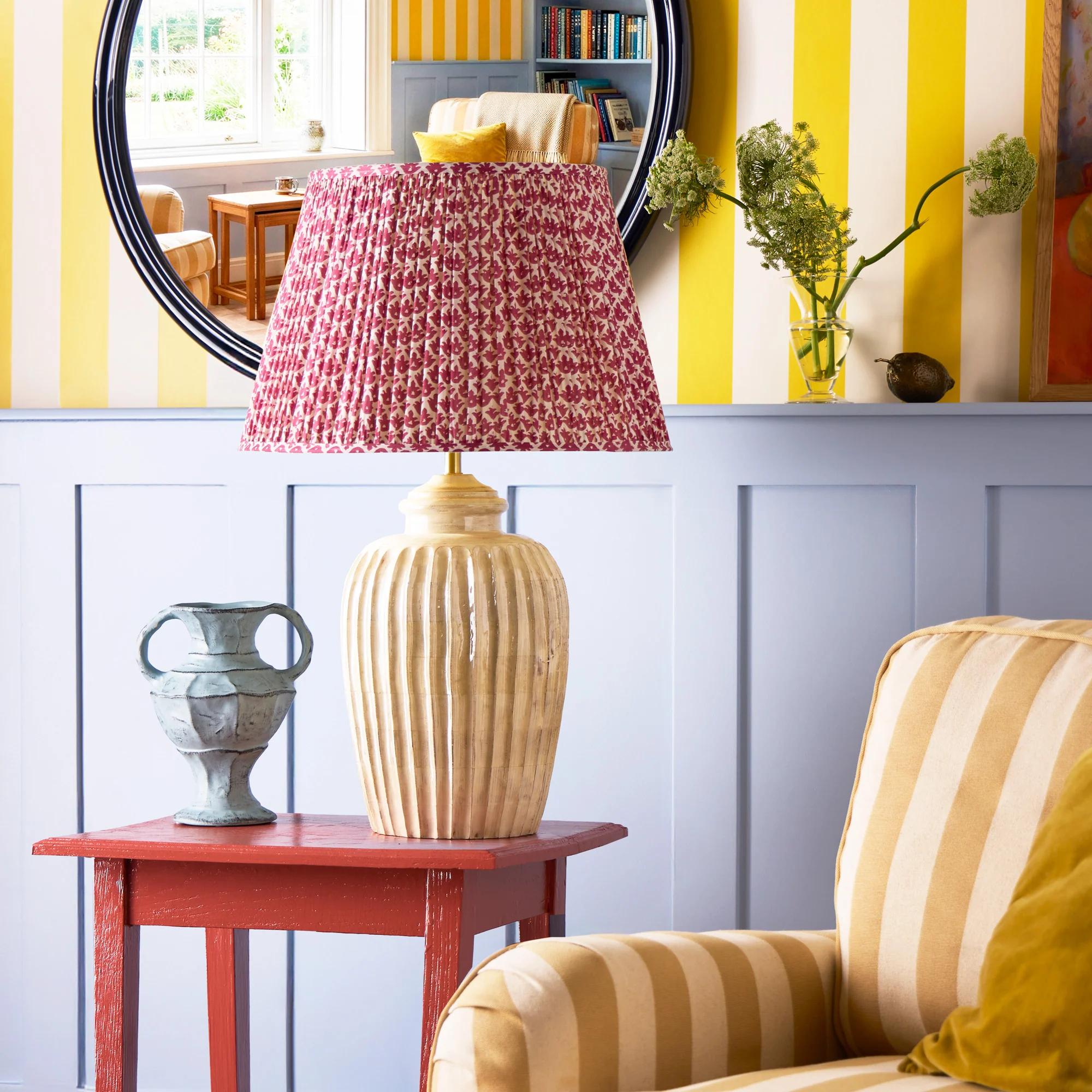 Larger Marcie table lamp in natural whitewash - Image 5