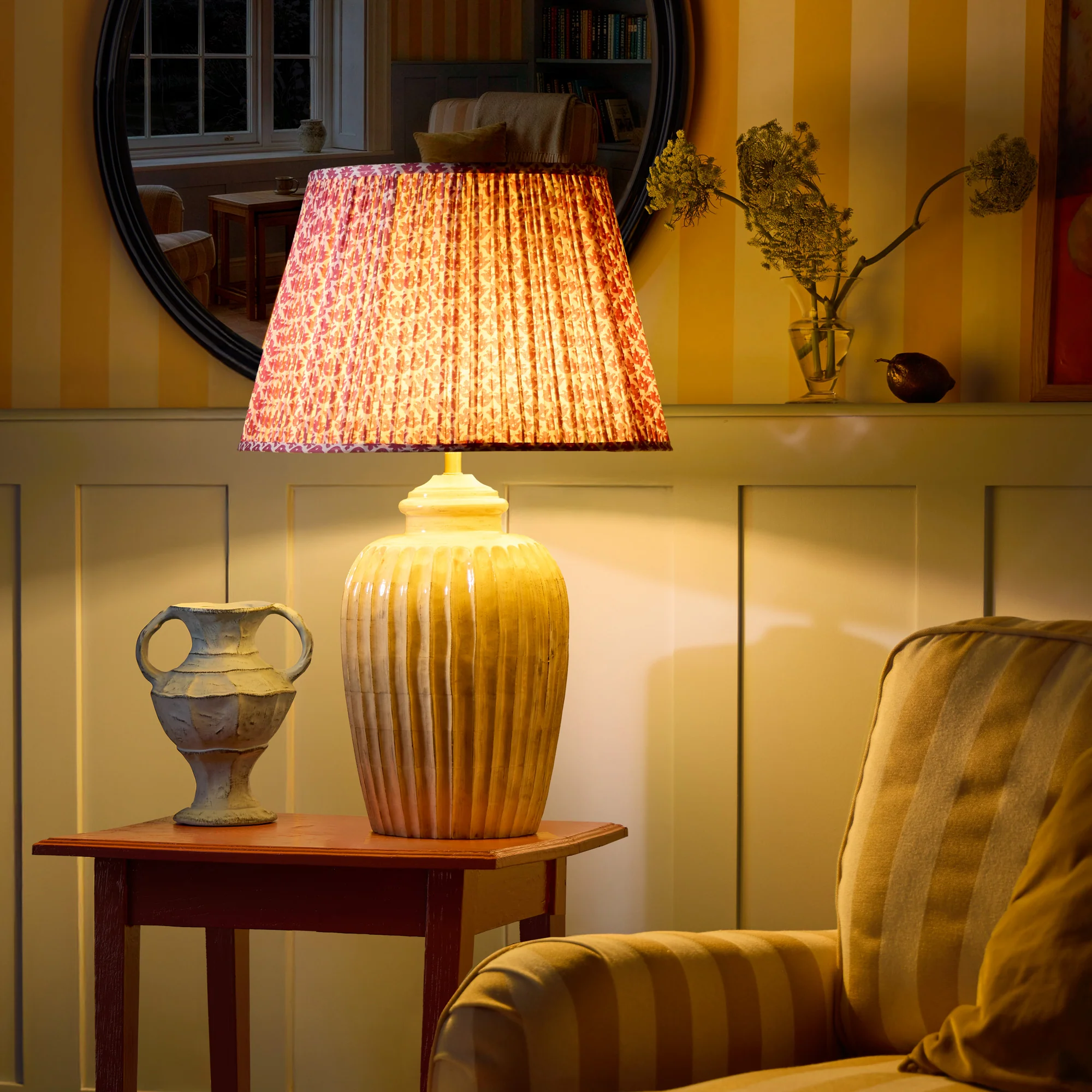 Larger Marcie table lamp in natural whitewash - Image 6