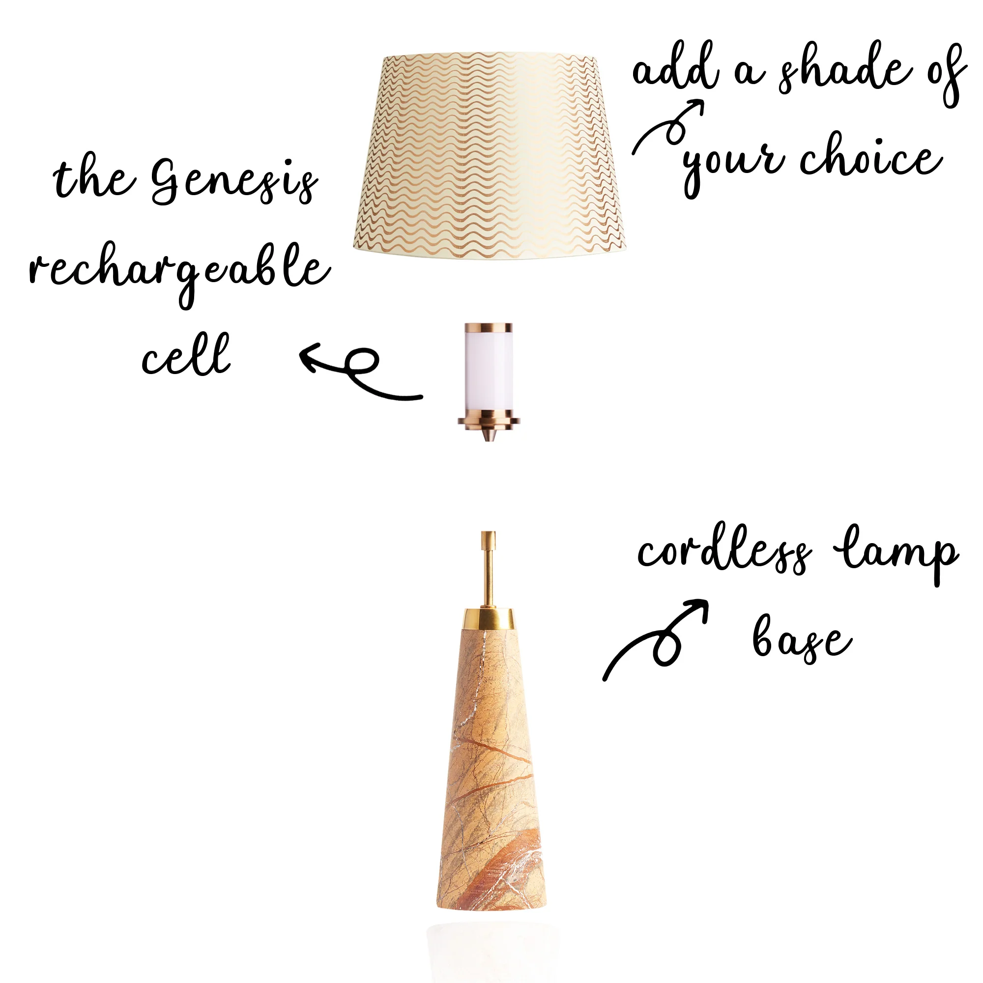 Larger marmaron rechargeable table lamp in brown - Image 3