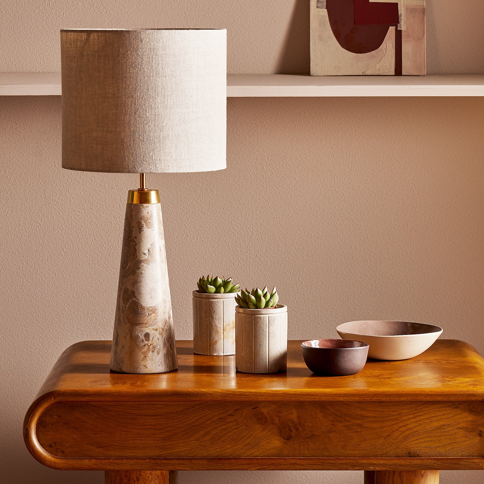 Larger marmaron rechargeable table lamp in grey