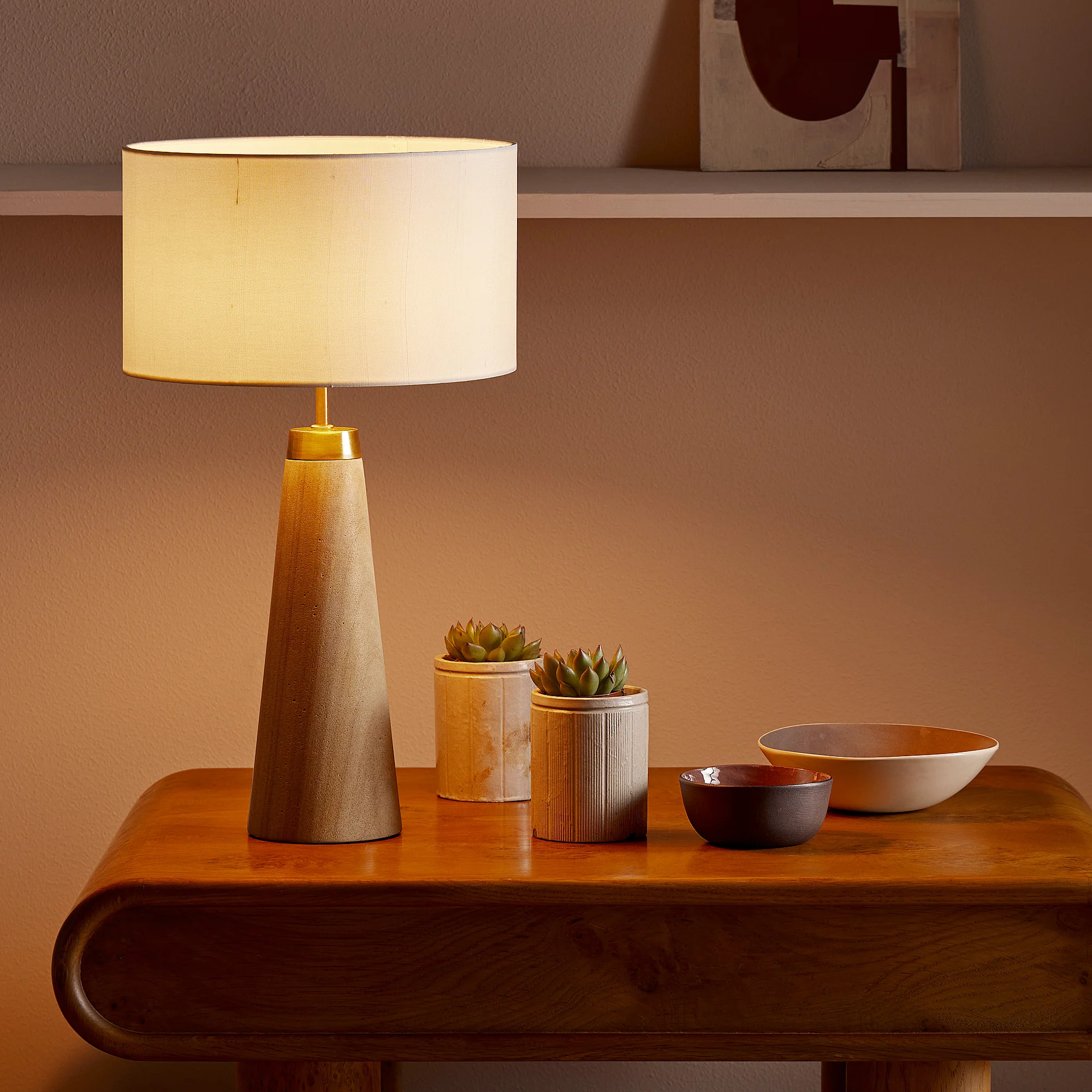 Larger marmaron rechargeable table lamp in natural - Image 2