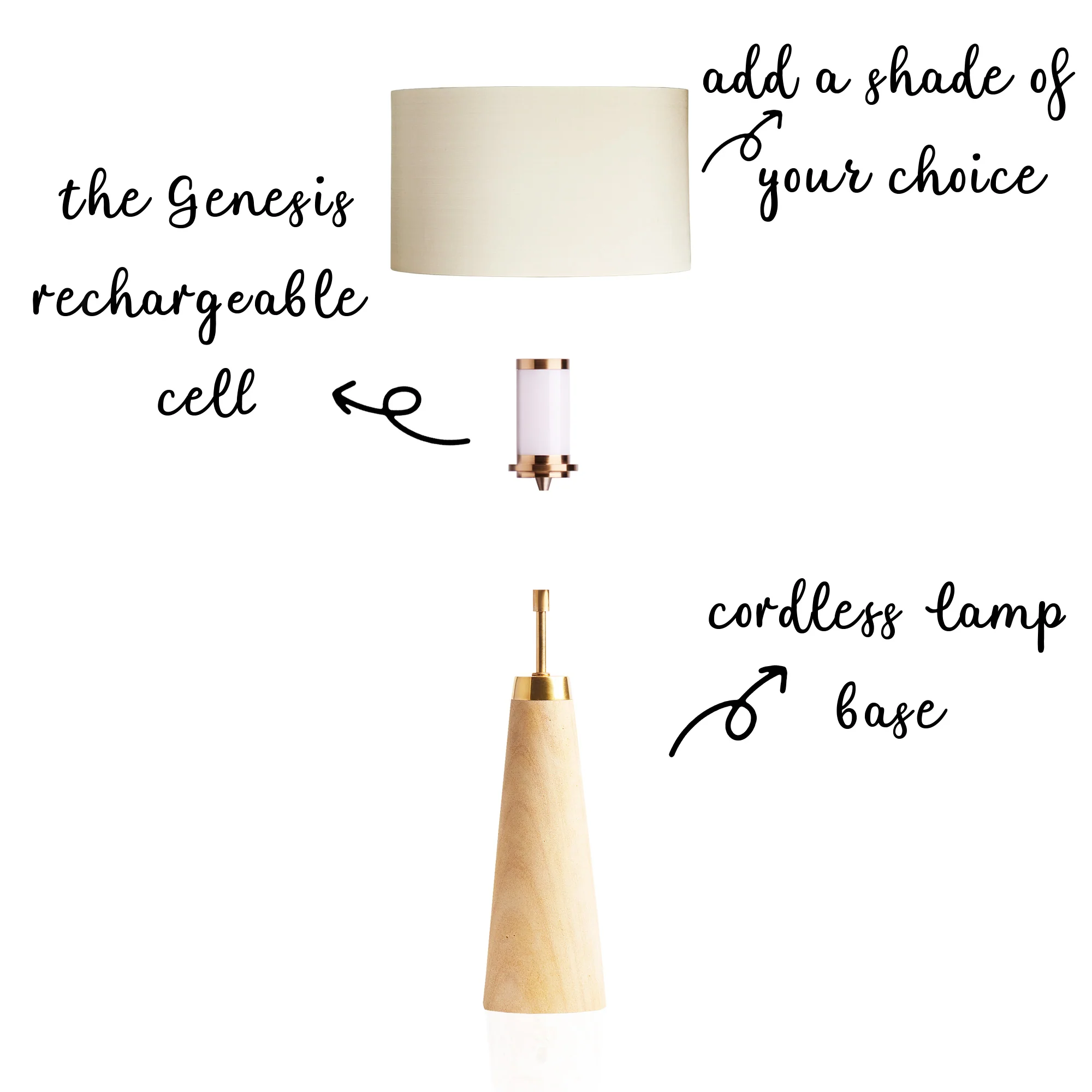 Larger marmaron rechargeable table lamp in natural - Image 3