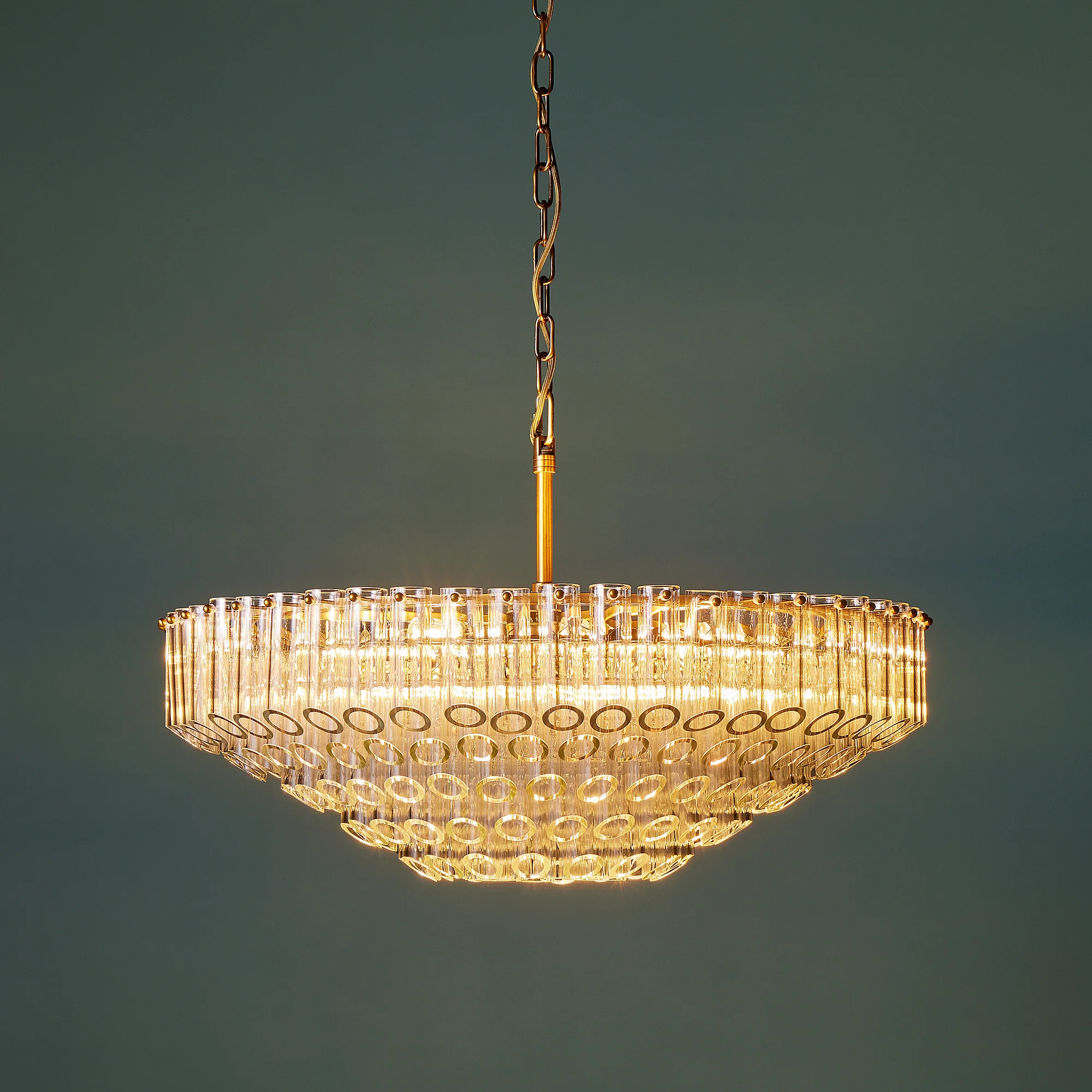 Larger Oldfield chandelier in clear glass - Image 4