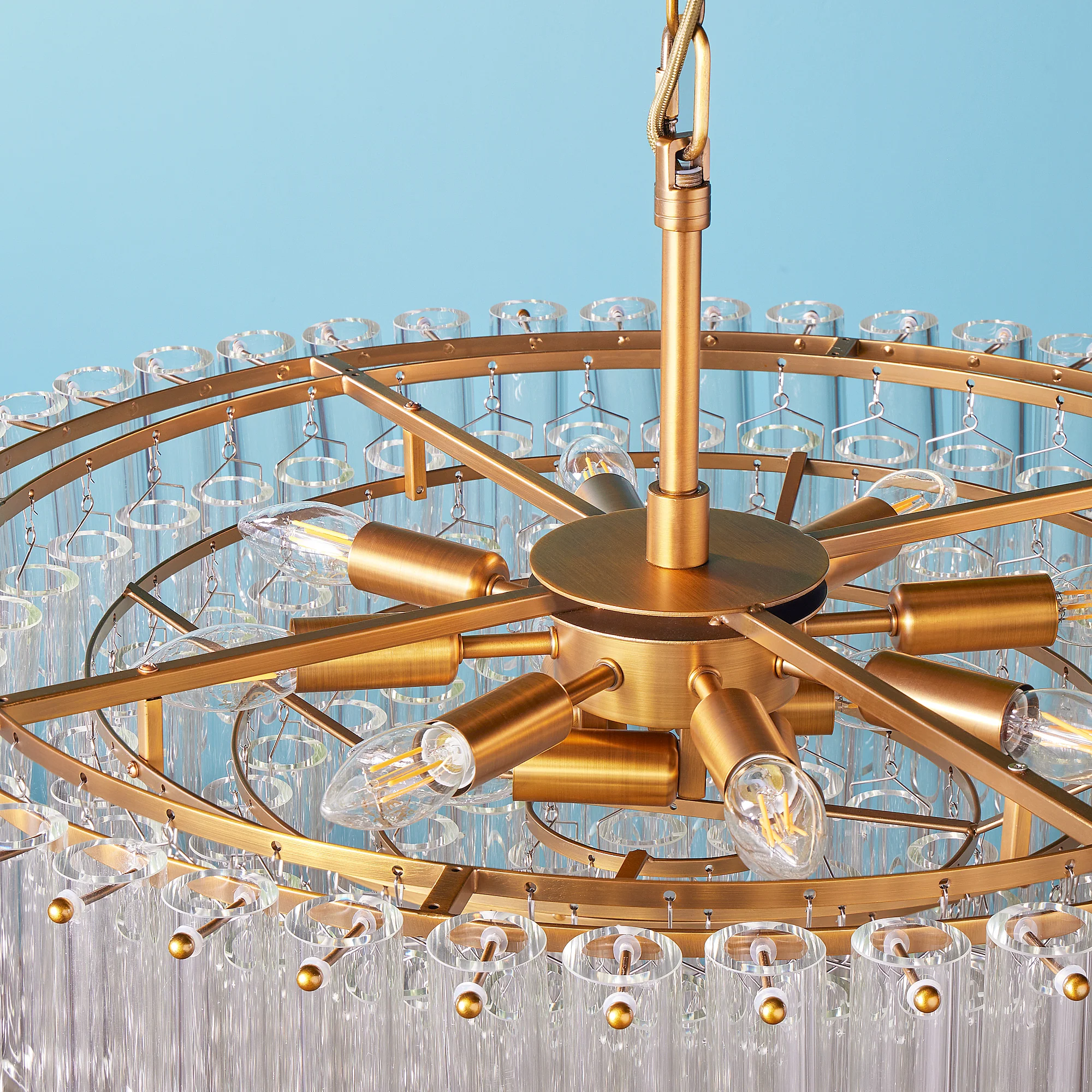 Larger Oldfield chandelier in clear glass - Image 9