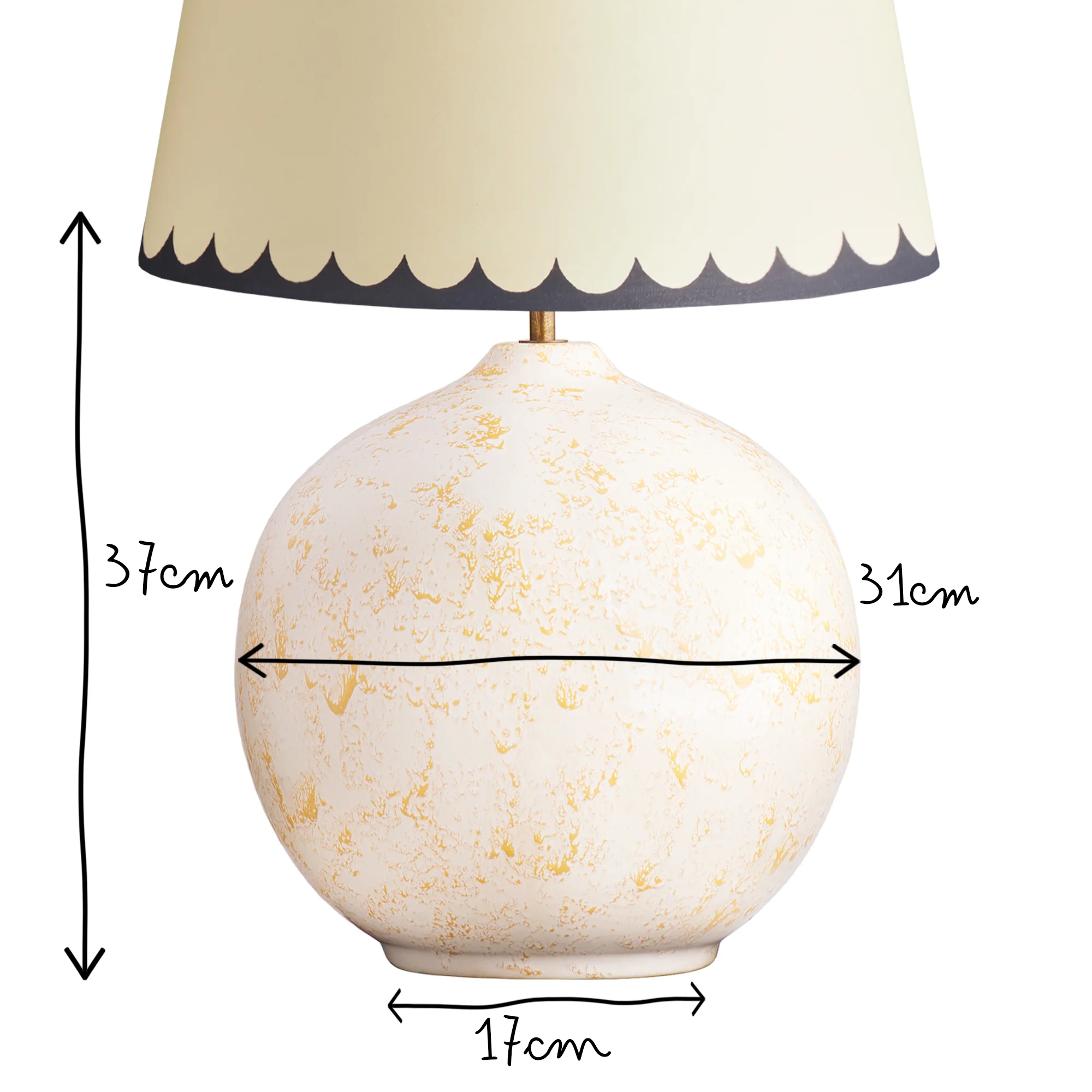 Larger Olly table lamp in white textured glaze - Image 10