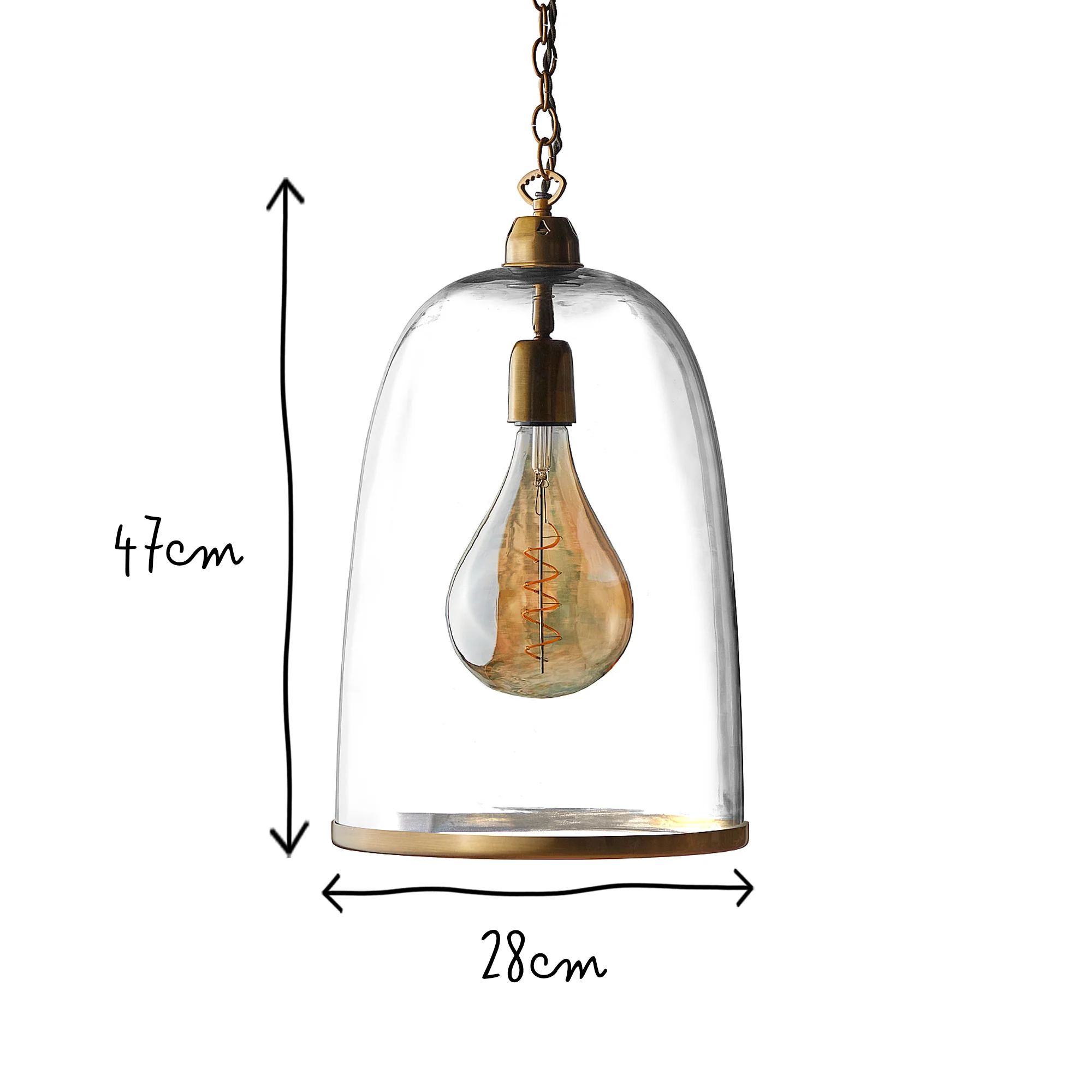 larger Percy pendant light in clear glass - Image 10