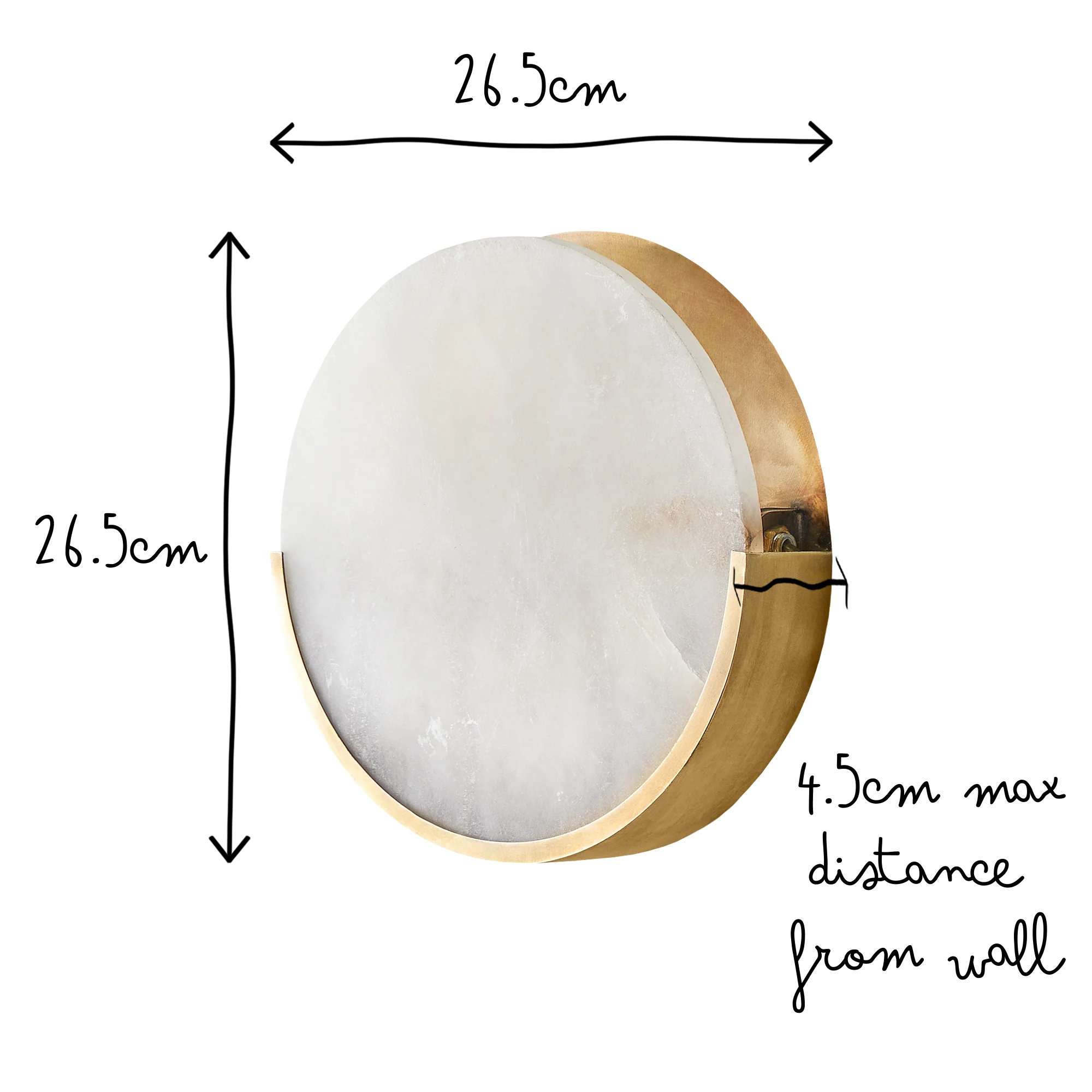 Larger Plato wall light in alabaster and brass - Image 12