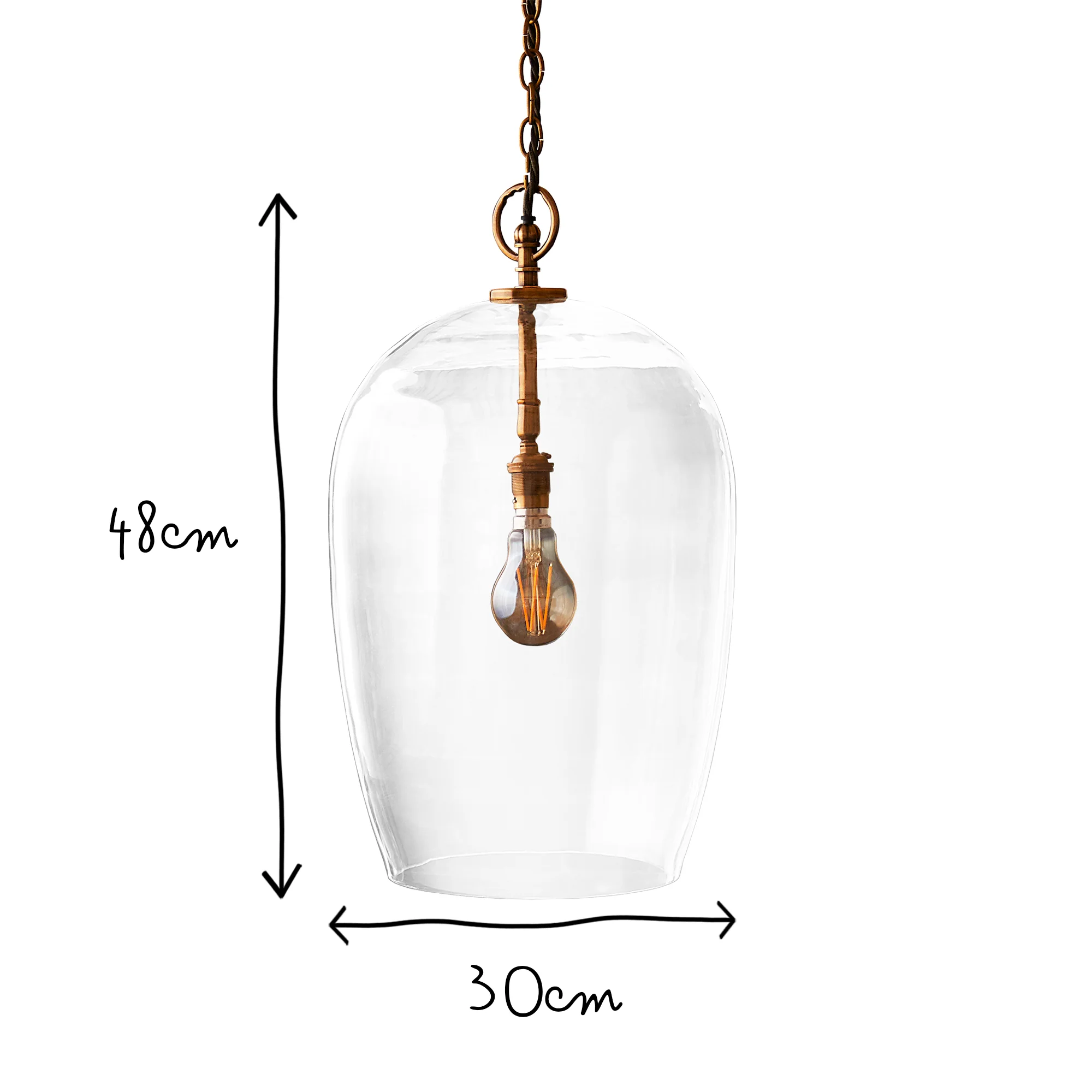 Larger Priscilla pendant in clear blown glass - Image 8