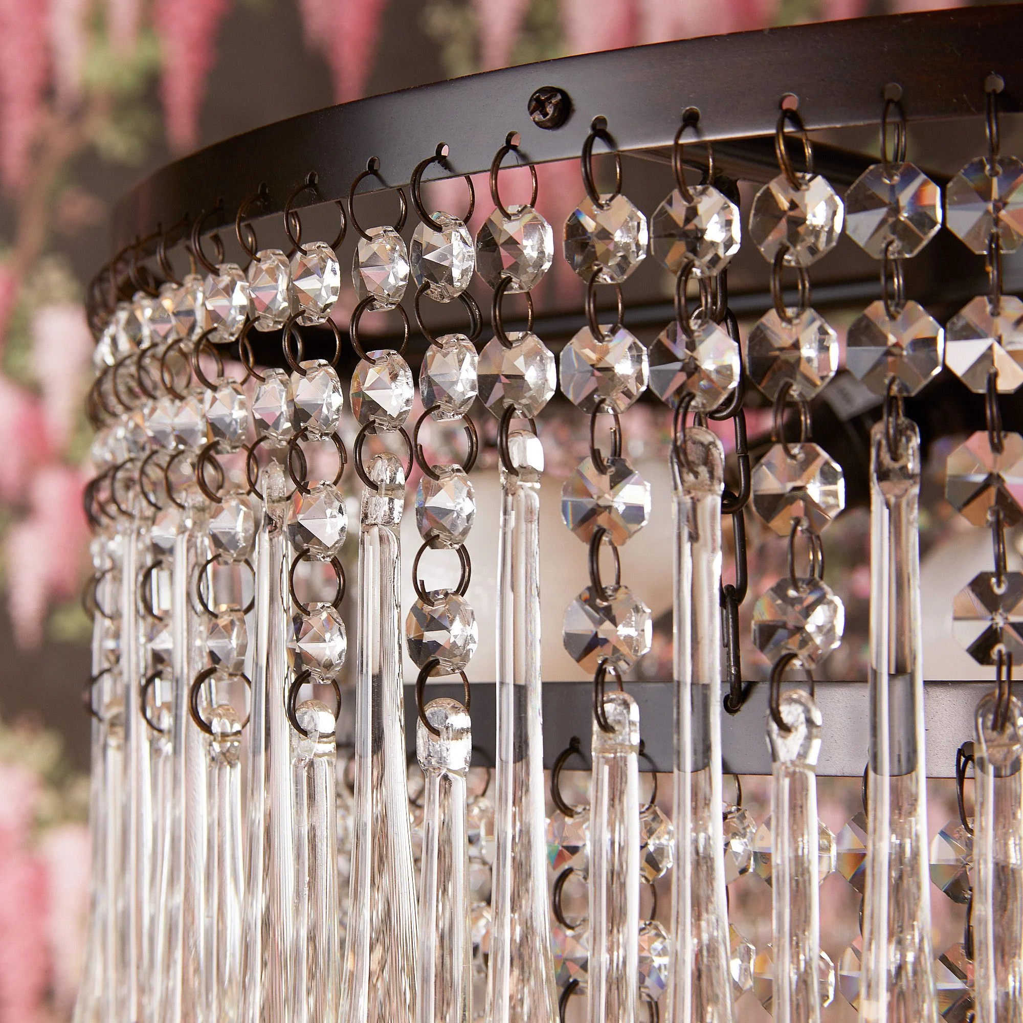 Larger Rita chandelier with clear blown glass droplets - Image 4