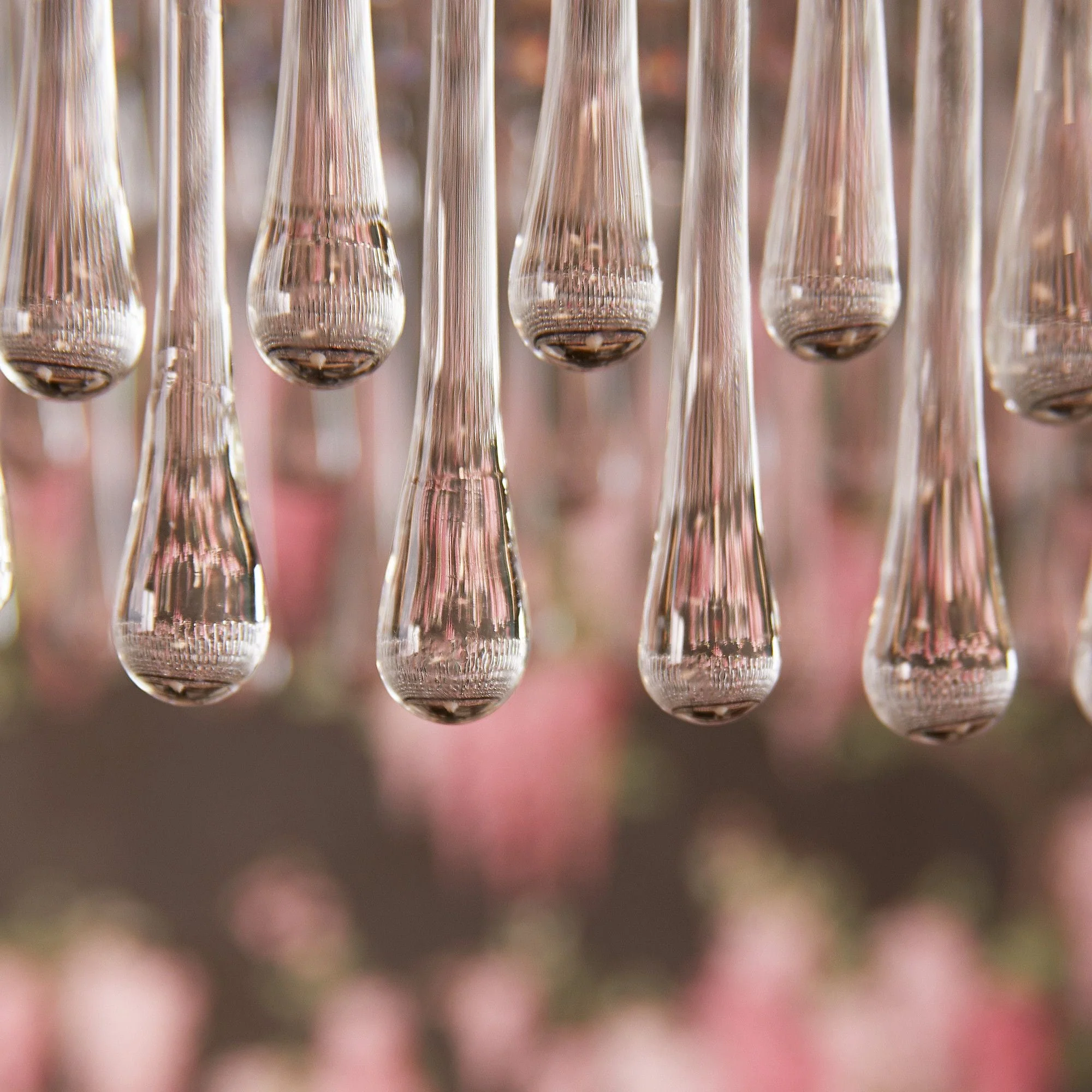 Larger Rita chandelier with clear blown glass droplets - Image 5