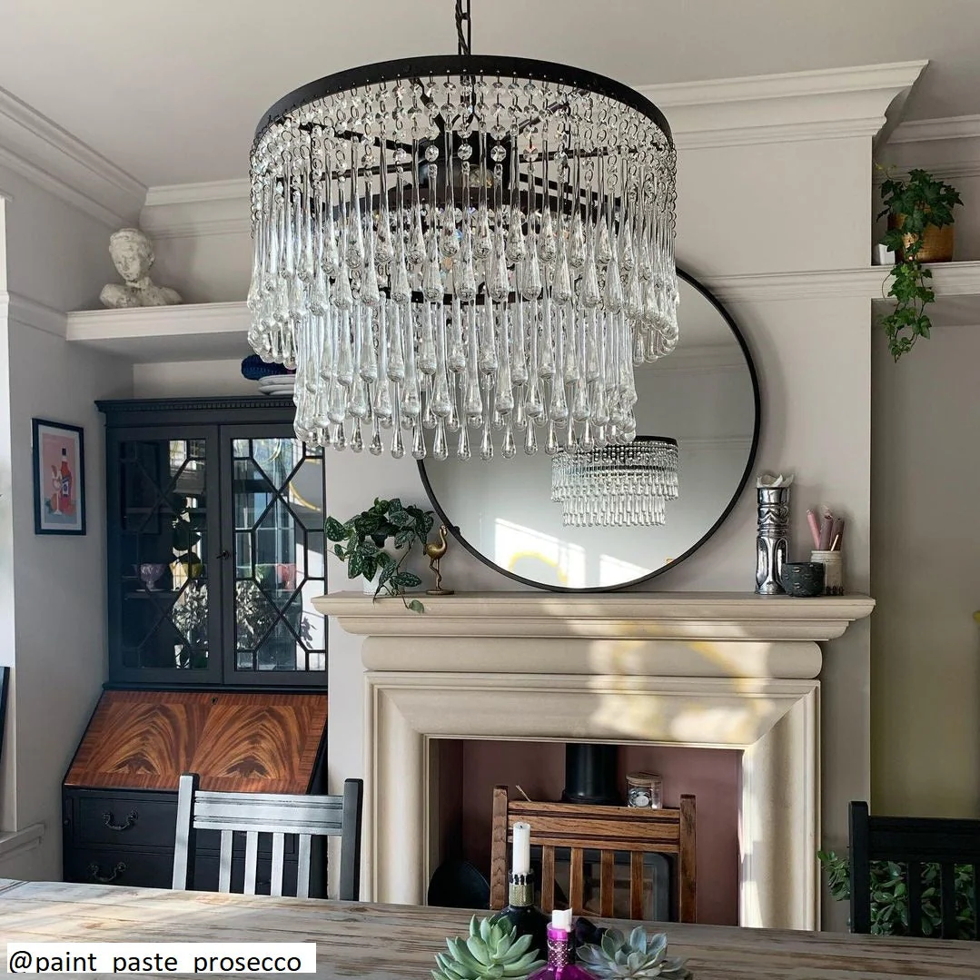 Larger Rita chandelier with clear blown glass droplets - Image 8