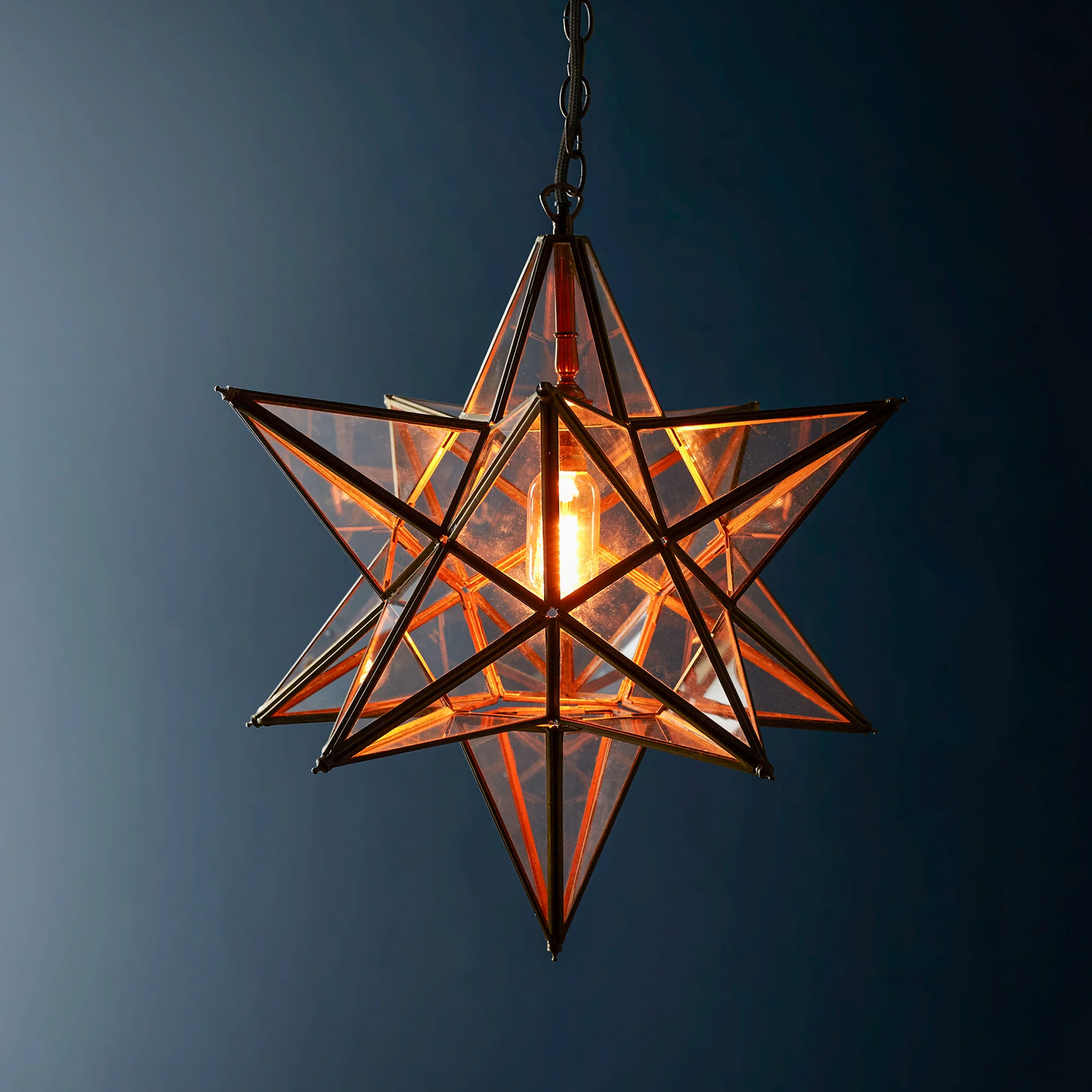 larger Stella pendant light in clear glass - Image 10