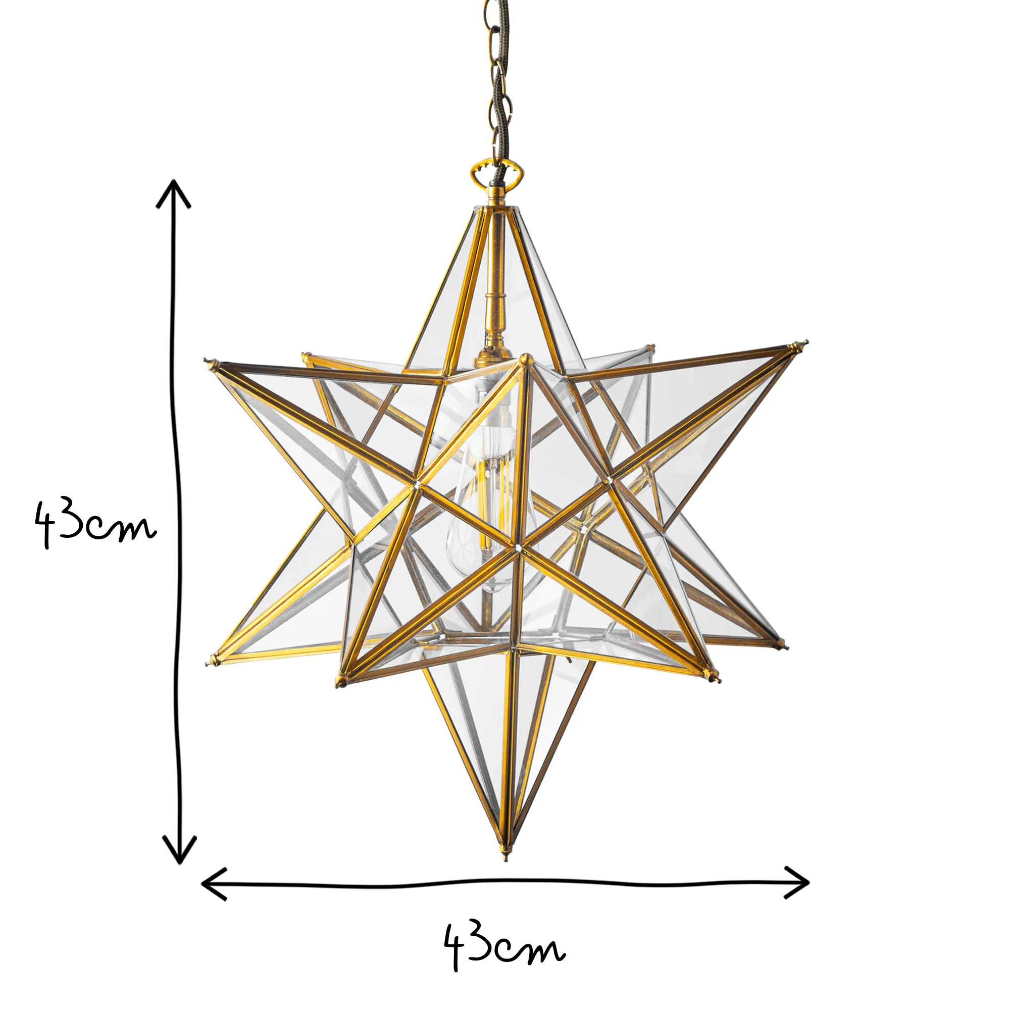 larger Stella pendant light in clear glass - Image 11