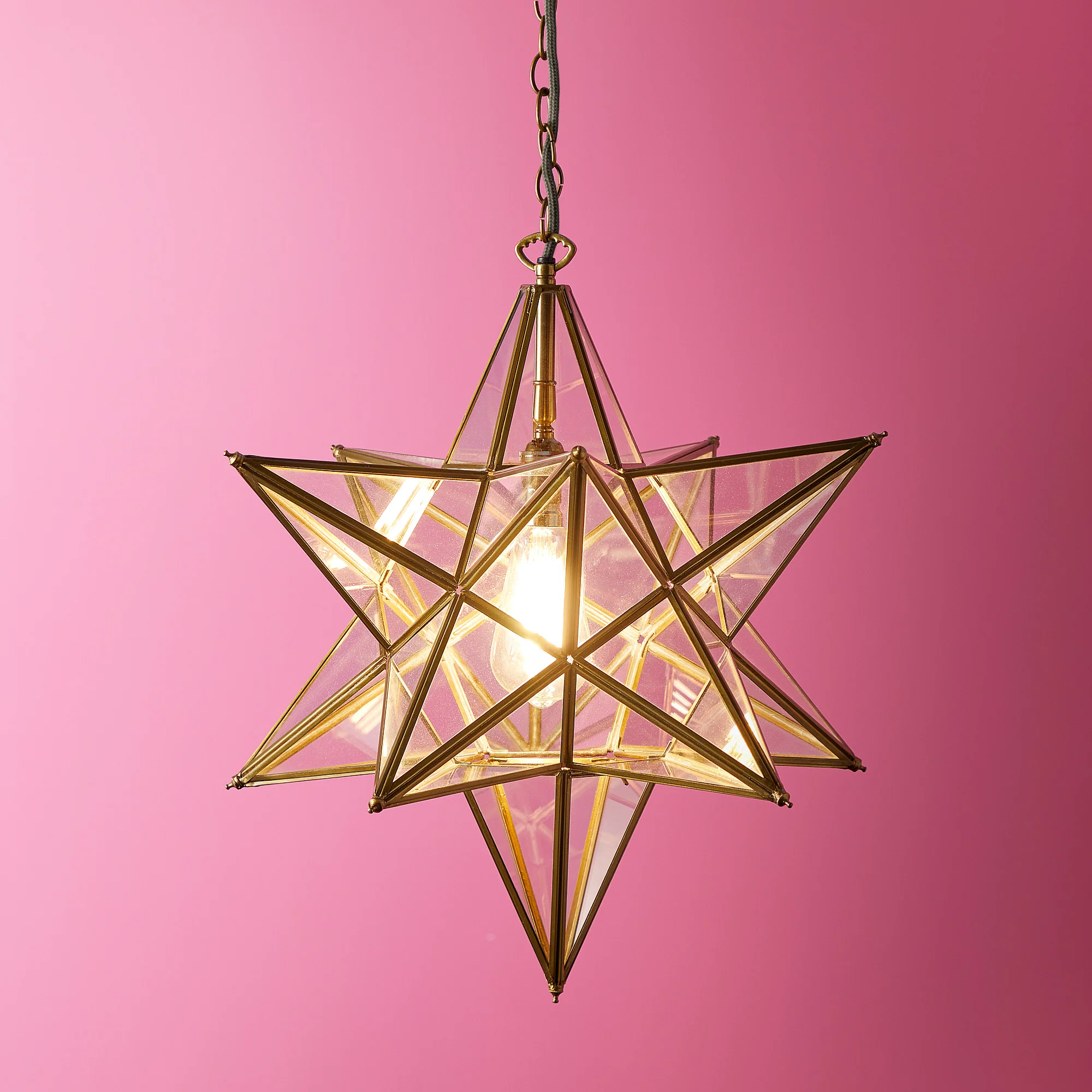 larger Stella pendant light in clear glass - Image 6