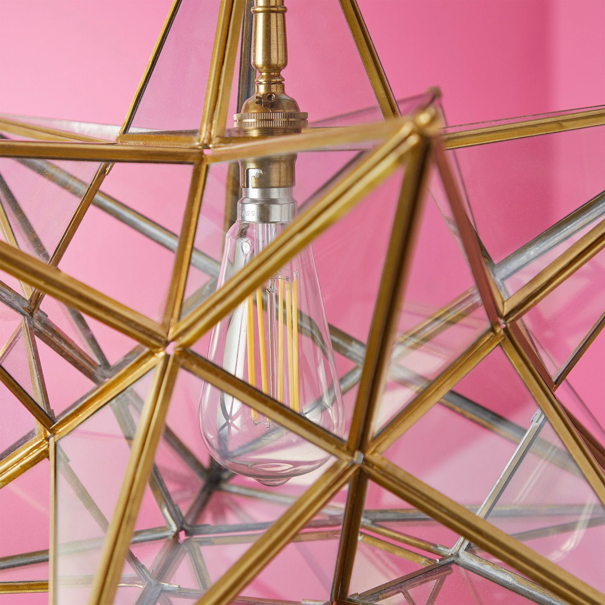 larger Stella pendant light in clear glass - Image 7