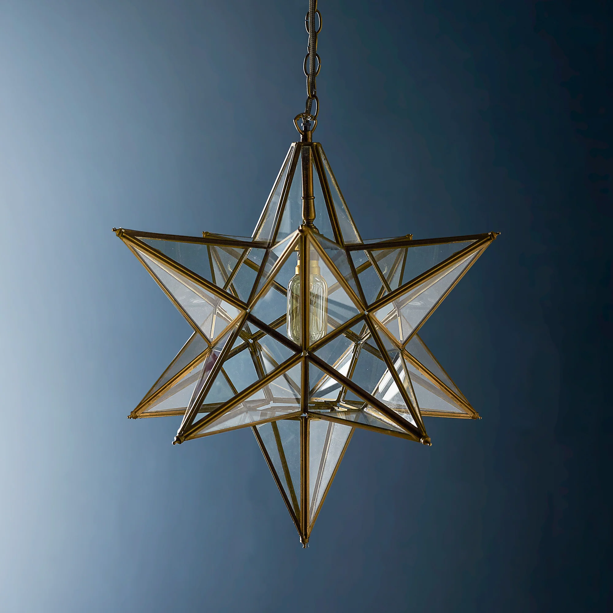 larger Stella pendant light in clear glass - Image 9
