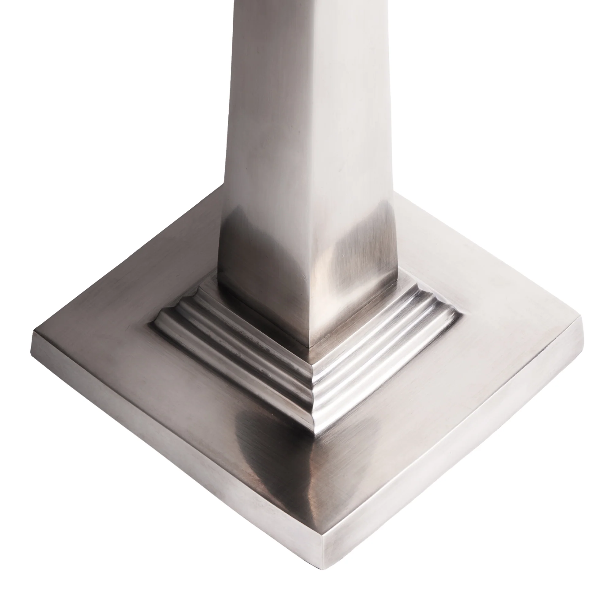 Larger Ziggurat table lamp in antique silver - Image 5