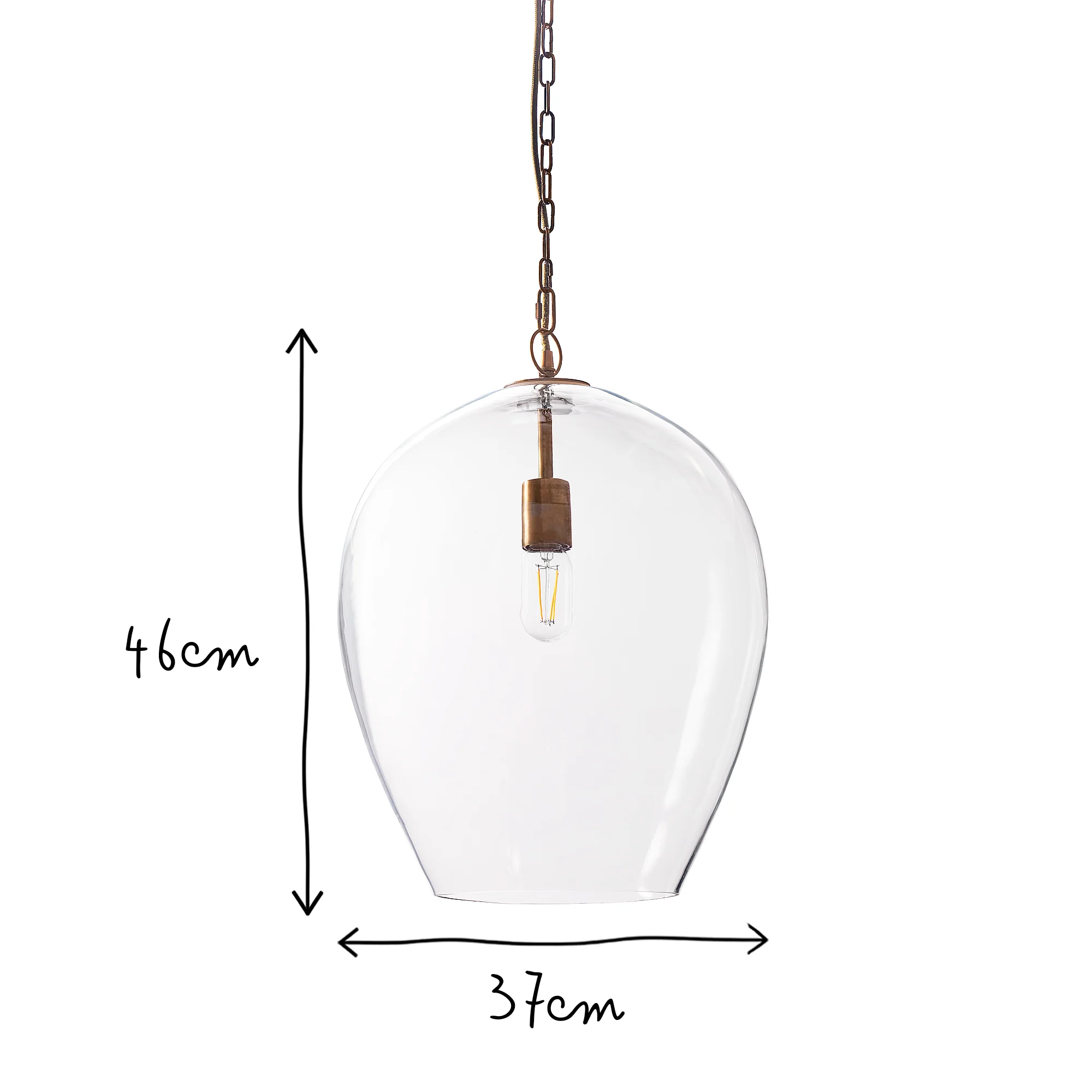 Larger Zindarella pendant in clear glass - Image 9