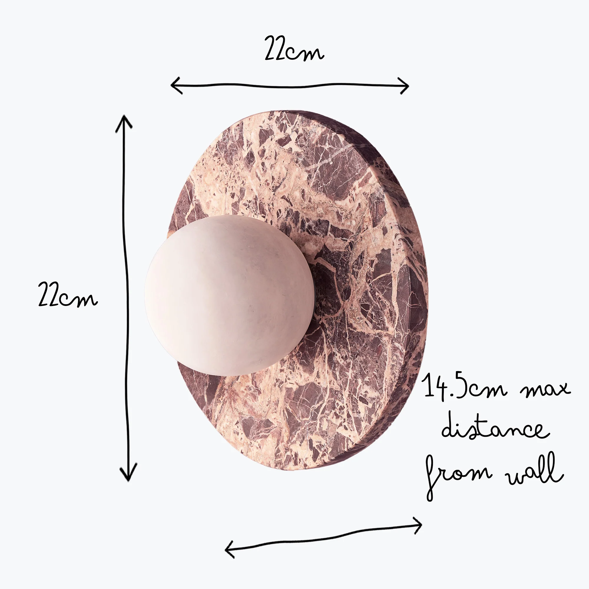 Leela wall light in marble - Image 10