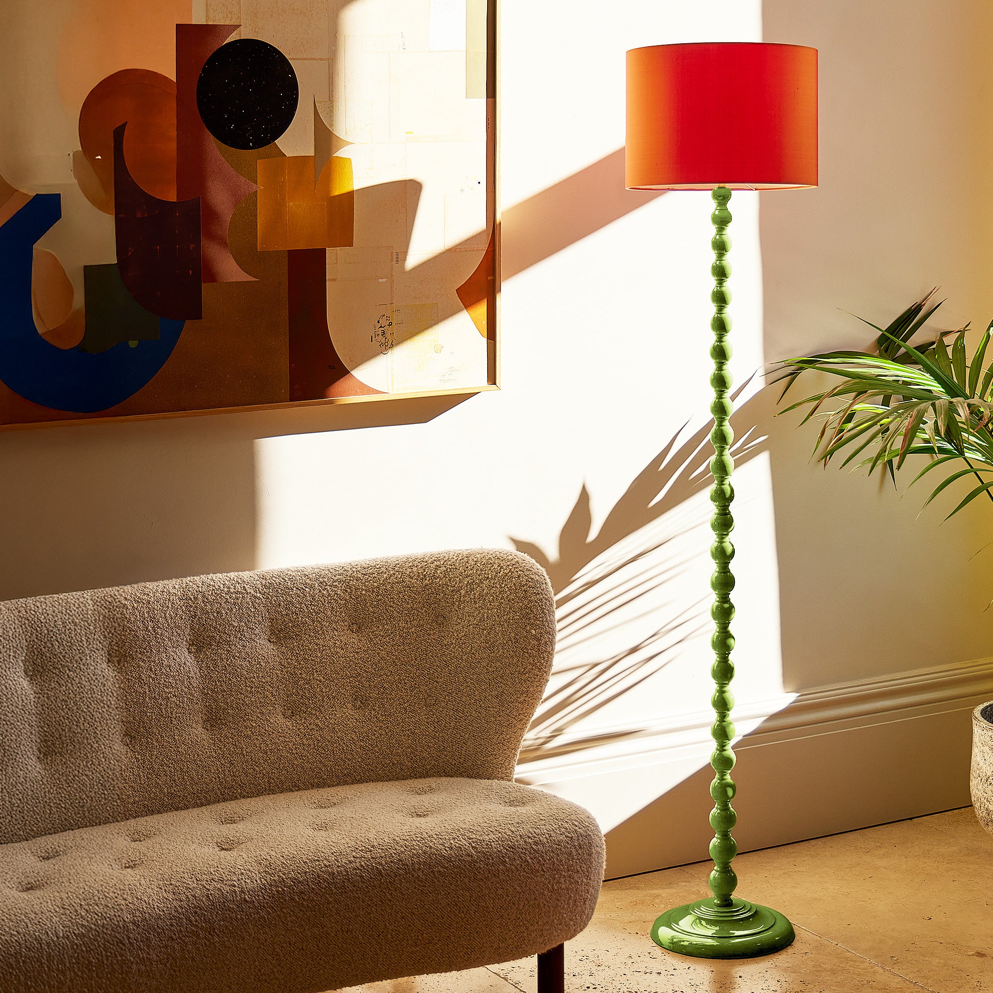 Lillee rechargeable standing lamp in green