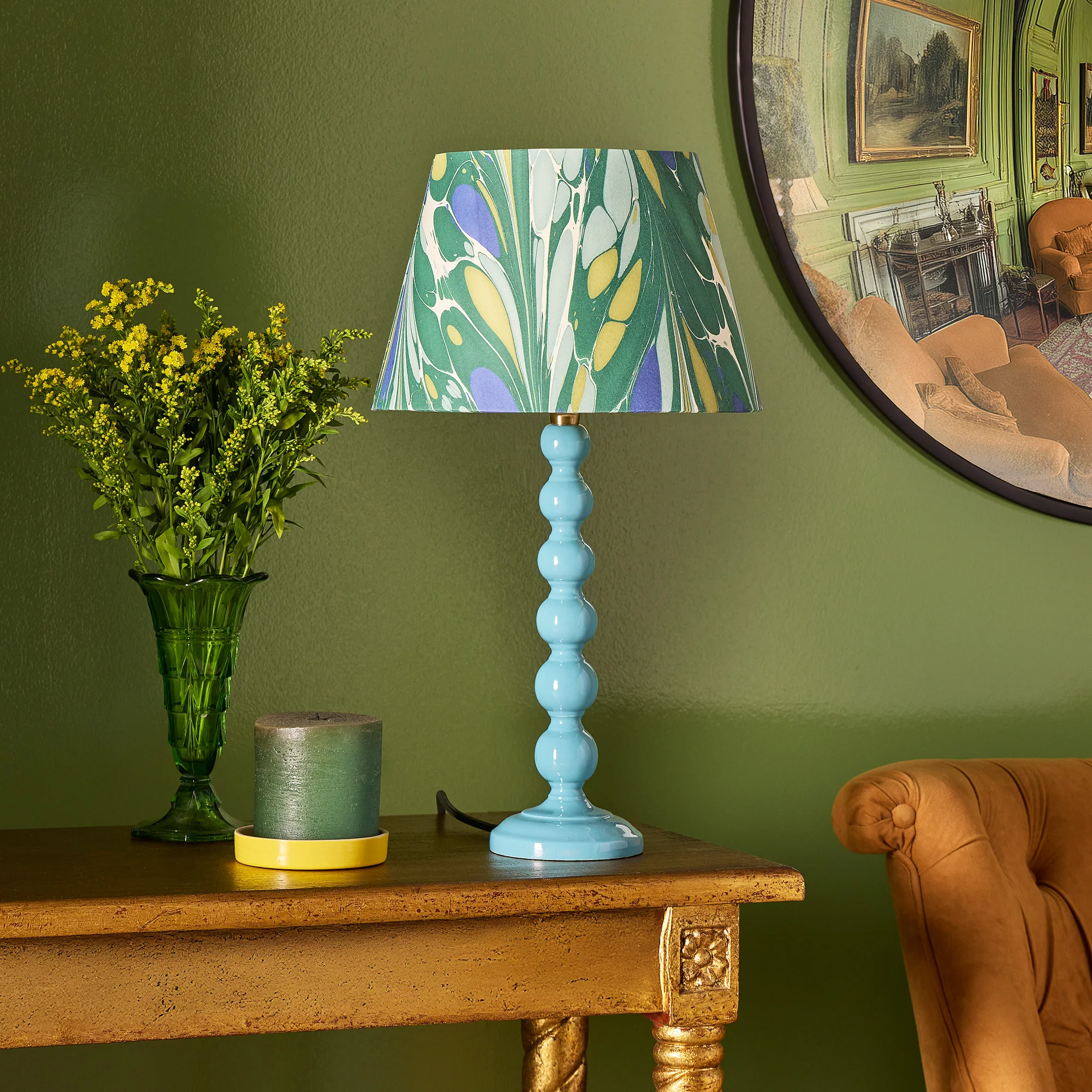 Lillee table lamp in blue - Image 7