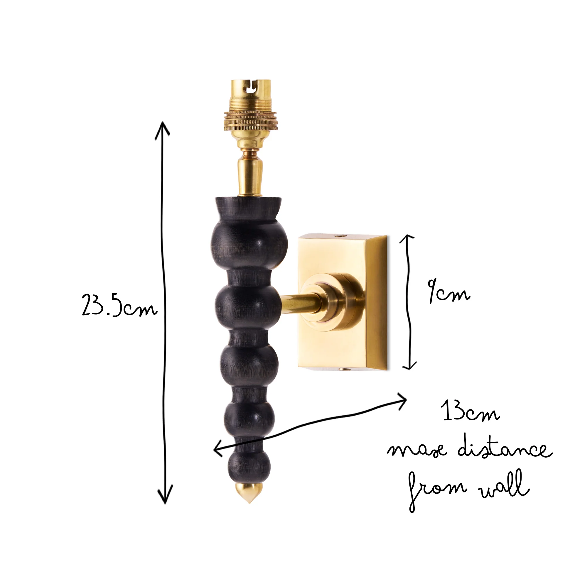 Lillee wall fitting in ebony - Image 7