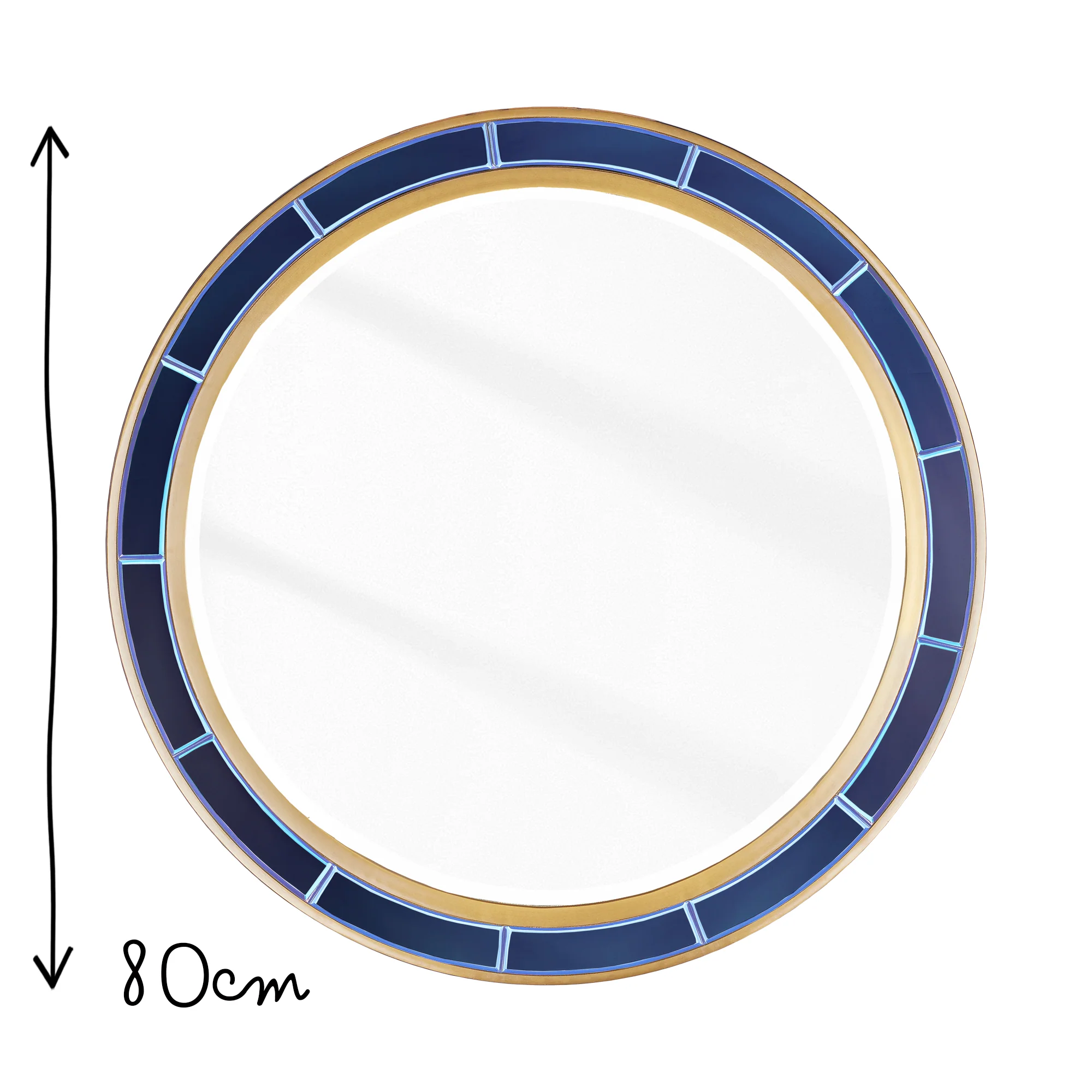 Lillian mirror in blue glass with gold - Image 8