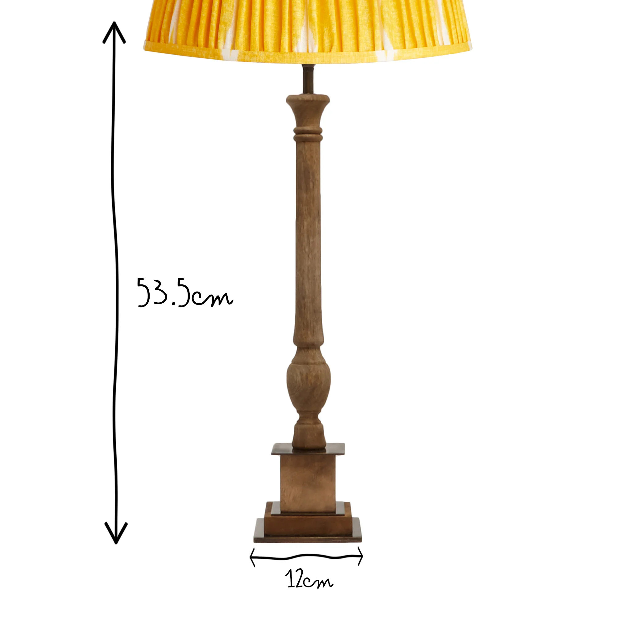 Lima table lamp in waxed wood and antiqued brass - Image 6