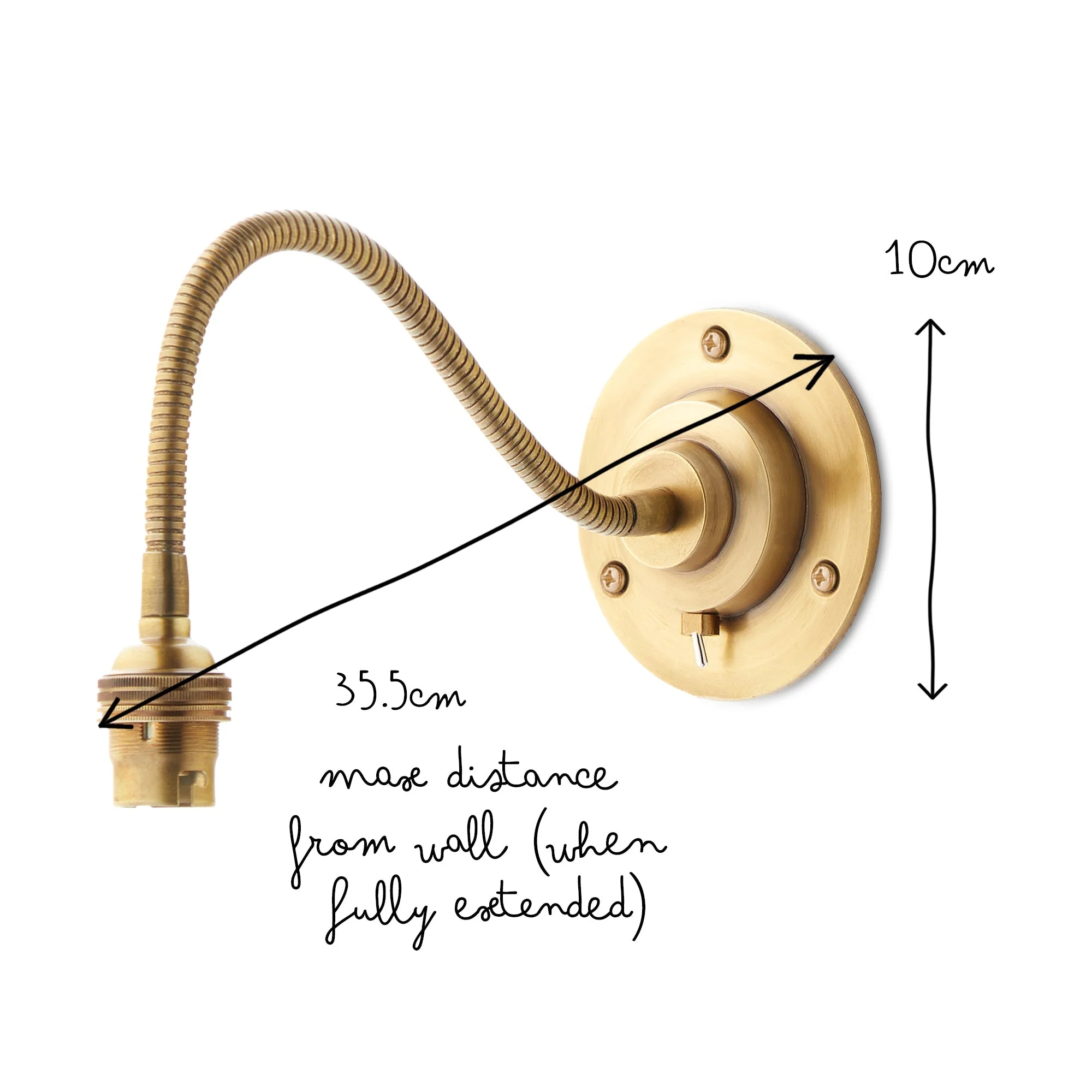 Lissome wall fitting in antiqued brass - Image 2