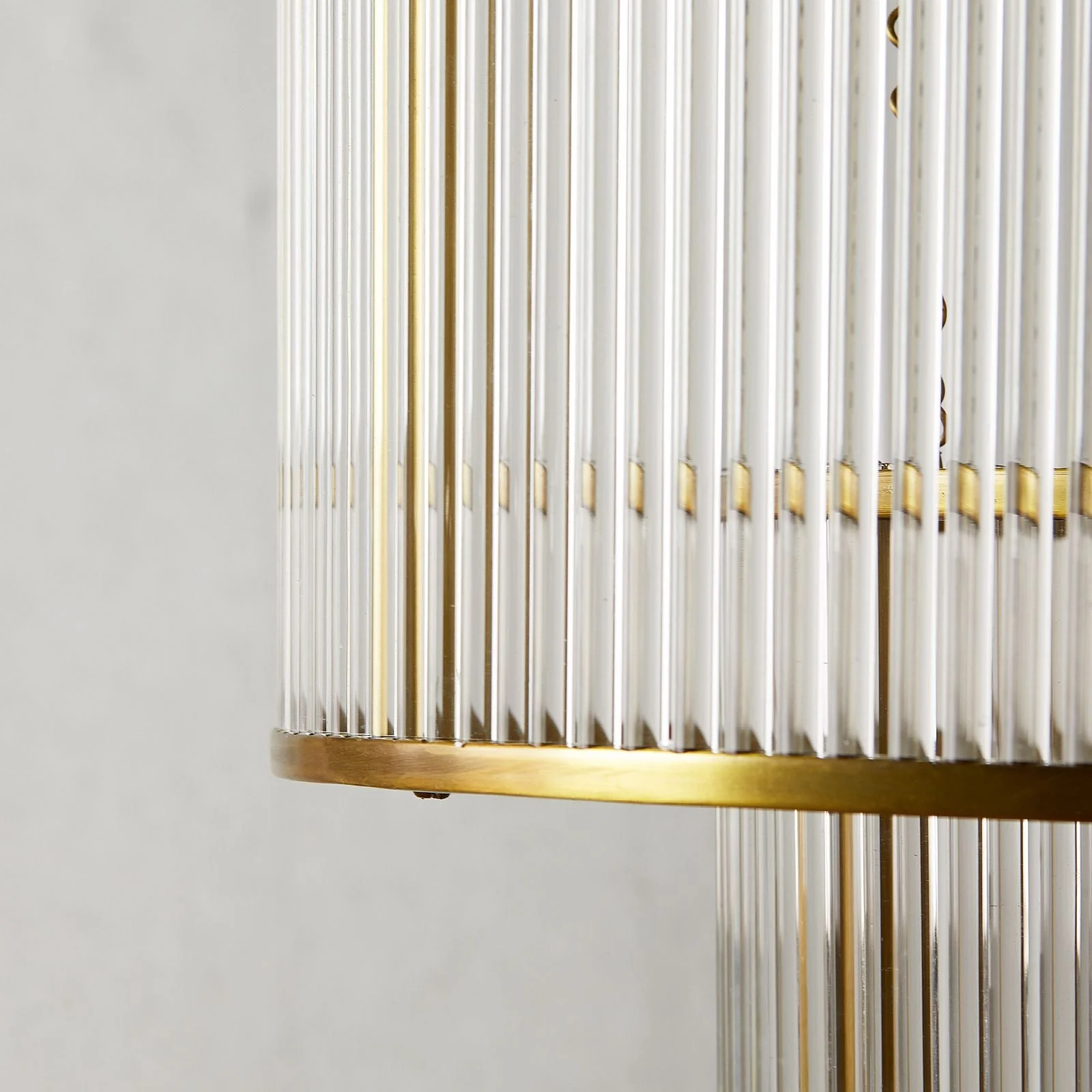 Loki two tiered oval chandelier in brass with glass rods - Image 4